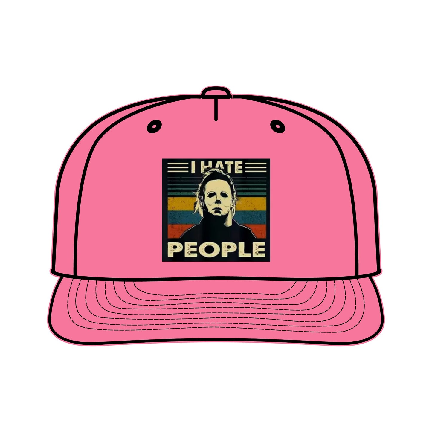 Michael Myers I Hate People Vintage Print  Surf Cap