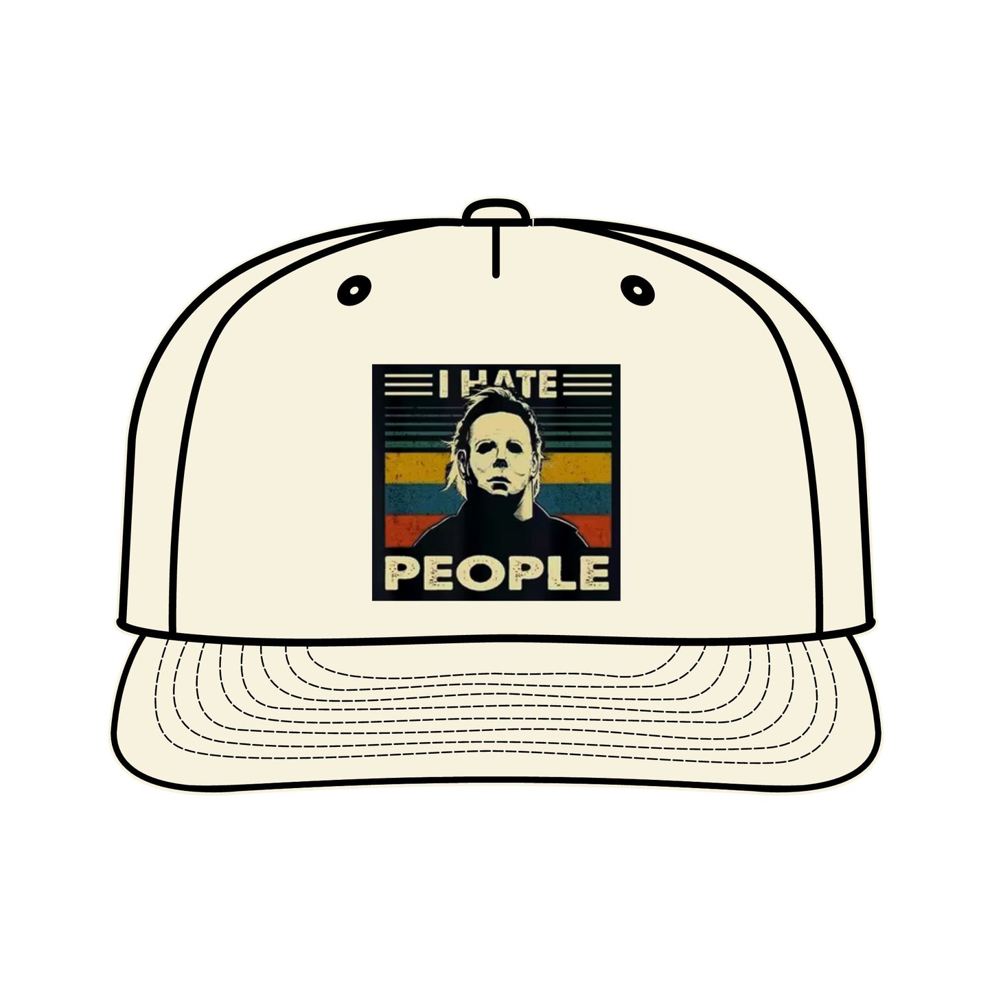 Michael Myers I Hate People Vintage Print  Surf Cap