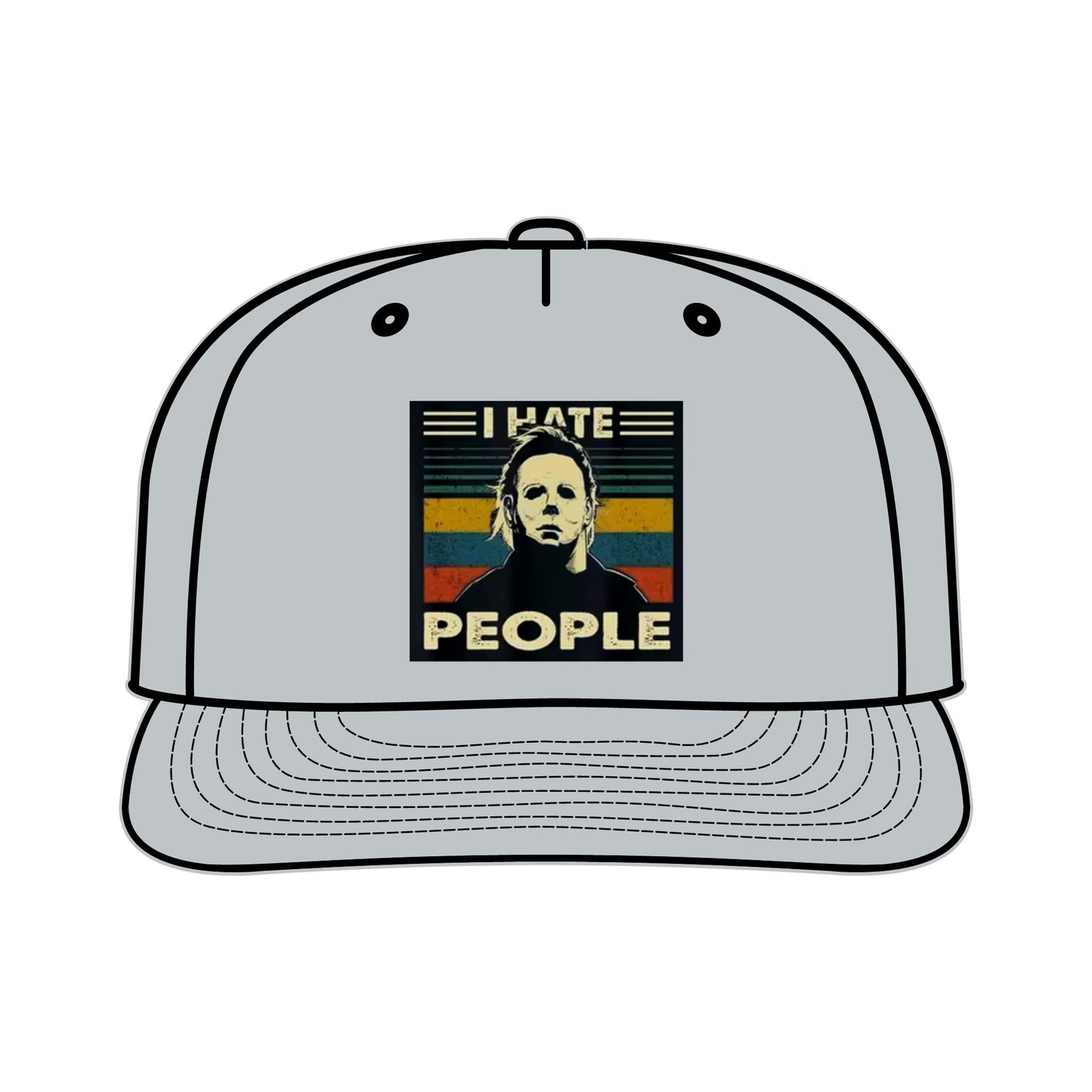 Michael Myers I Hate People Vintage Print  Surf Cap