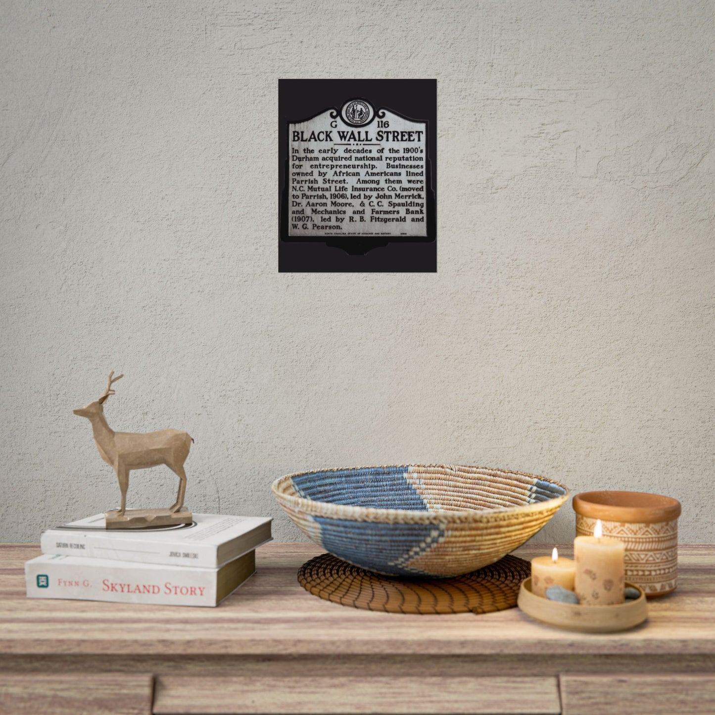 BLACK WALL STREET DURHAM NORTH CAROLINA Rolled Posters