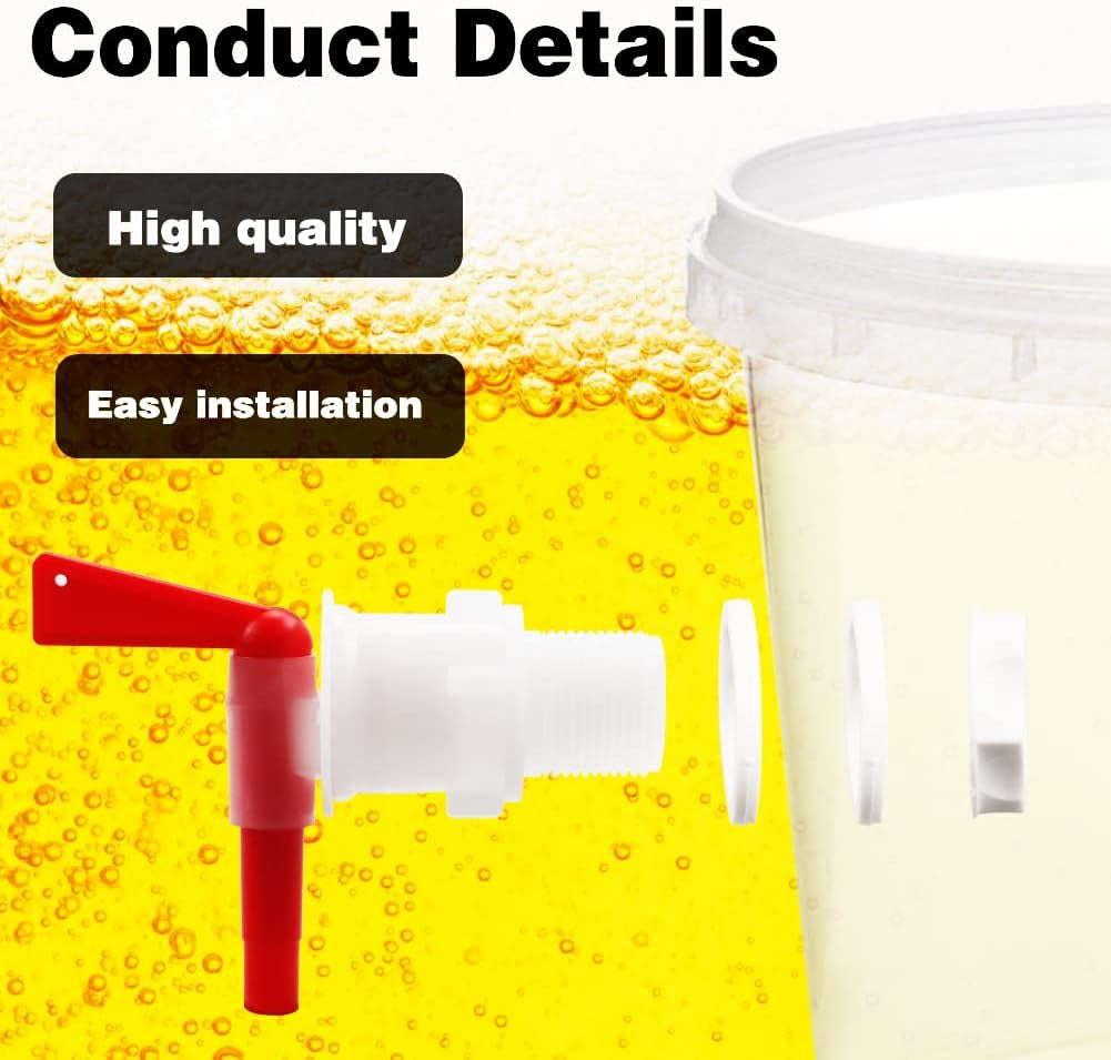 Plastic Bottling Bucket Spigot Valve Replacement Spigot Tap Faucet for Beer Homebrew Soda Beverage Fermenter Bucket (8Pcs)