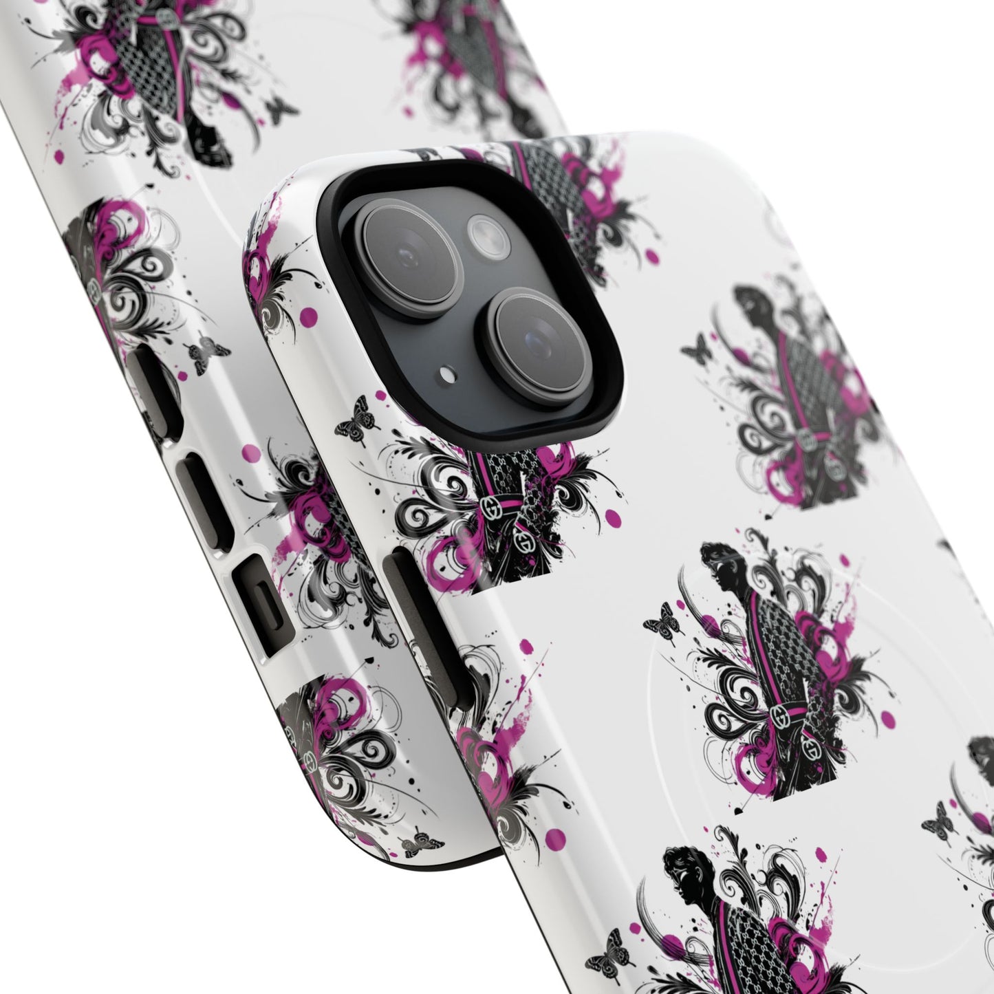 Stylish Tough Magnetic Phone Case with Vibrant Floral Design