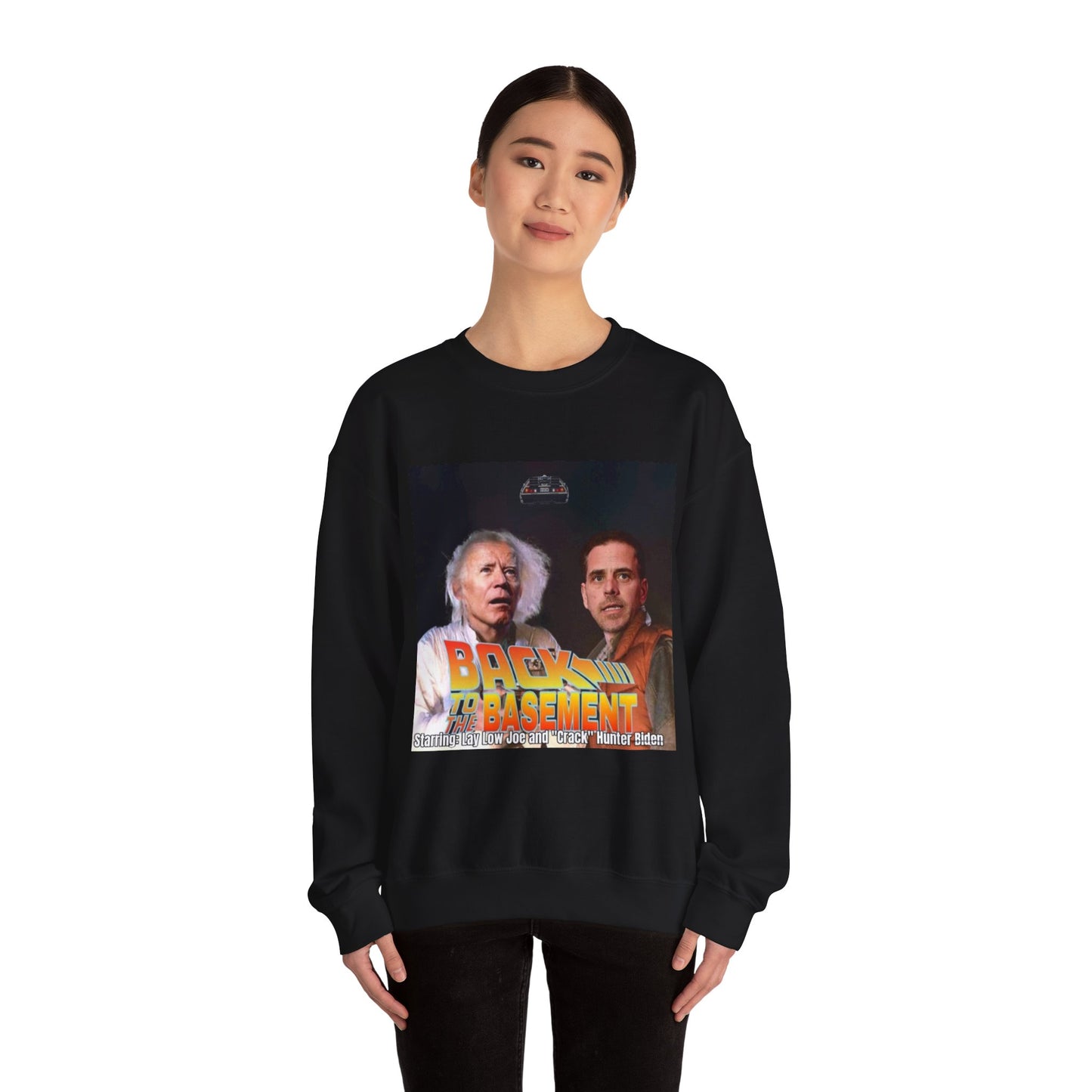Hunter Biden Convicted Felon Pardon Back to the basement Unisex Heavy Blend™ Crewneck Sweatshirt