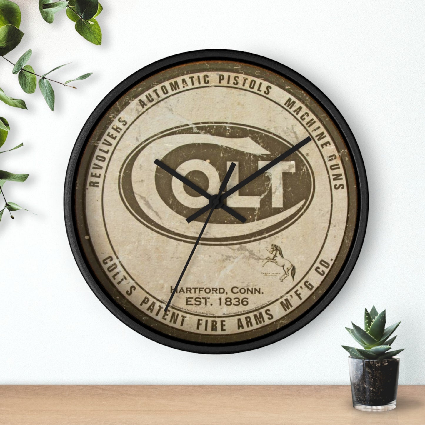 Colt REVOLVERS PISTOLS MACHINE GUNS Wall Clock
