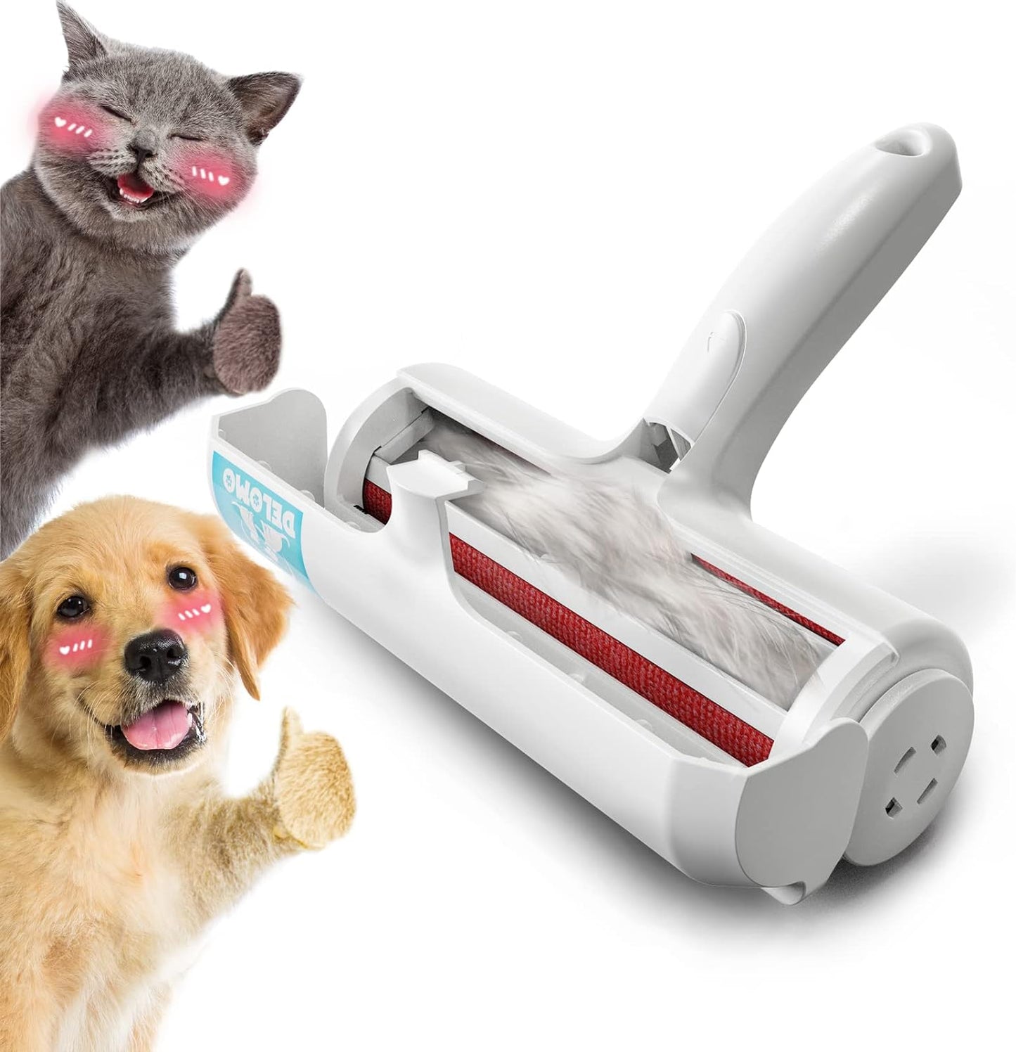 Pet Hair Remover - Lint Roller for Pet Hair - Cat and Dog Hair Remover for Couch, Furniture, Carpet, Car Seat, Reusable Roller with Self-Cleaning Base - Upgraded Animal Fur Removal Tool