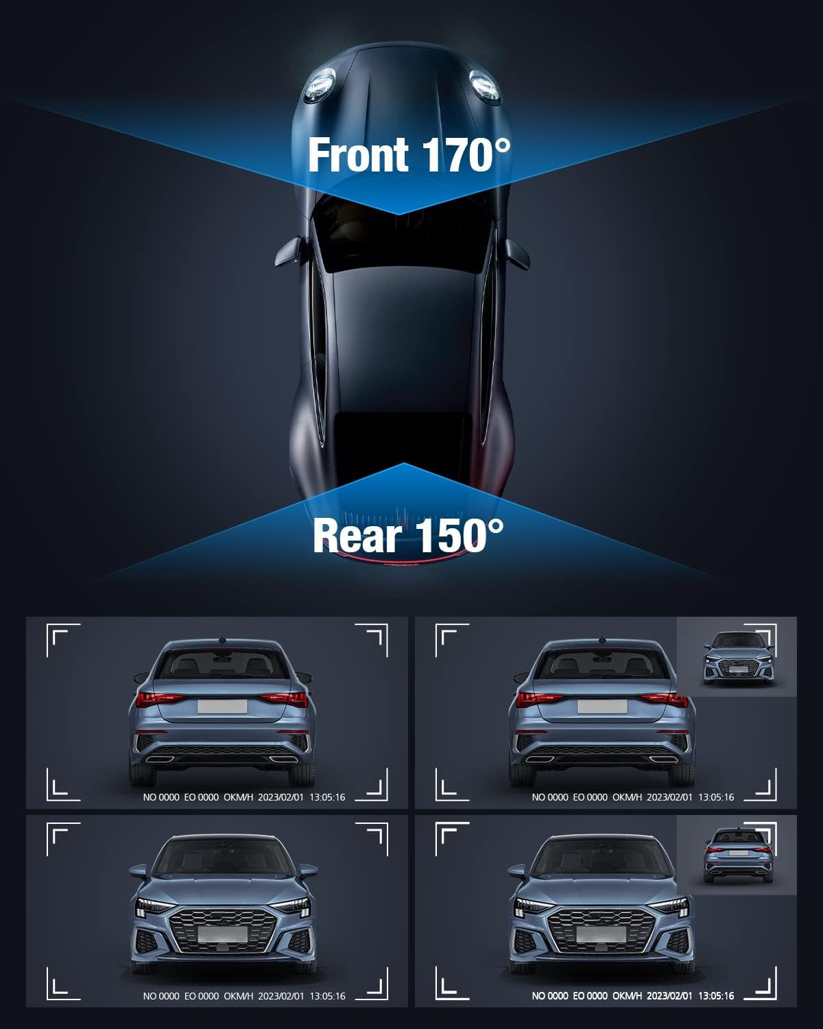 Dash Cam Front and Rear 4K/2K/1080P+1080P 5G Wifi GPS, Dash Camera for Cars with 64G SD Card, Dual Dash Cam with WDR Night Vision, 24H Parking Mode,170°Wide, G-Sensor, Loop Recording, APP