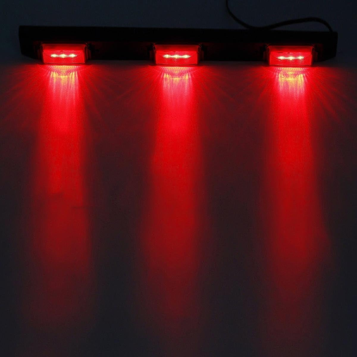 [DOT Approved] 17" Inch Red LED Truck Trailer Identification Light Bar, Waterproof Sealed 3 Lights Bar 12V Replacement for F150 F250 F350 RAM 1500 2500 3500 Silverado Sierra