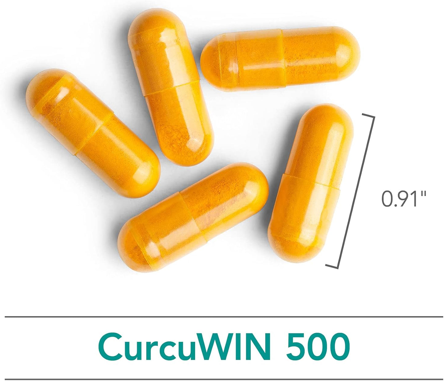 Curcuwin 500 Supplement - Turmeric Extract, Curcumin, Organic, Curcuma Longa, Pure, Bioavailable, 500Mg Vegetarian Capsules - 60 Count TLBH