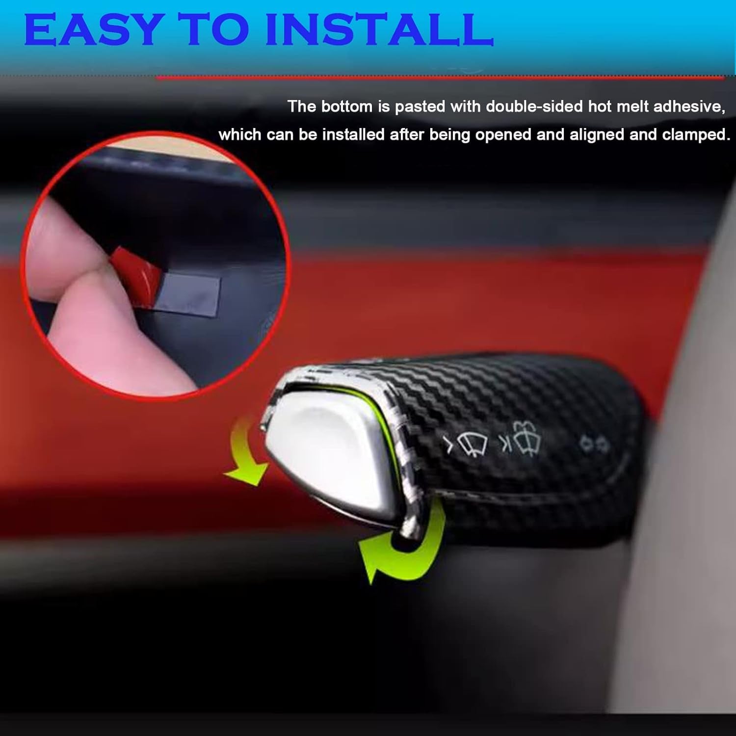 Steering Lever Cover for Tesla Model 3 Model Y, Gear Shift Cover Accessories Gear Lever Decorative Cover for Model 3/Y (White)