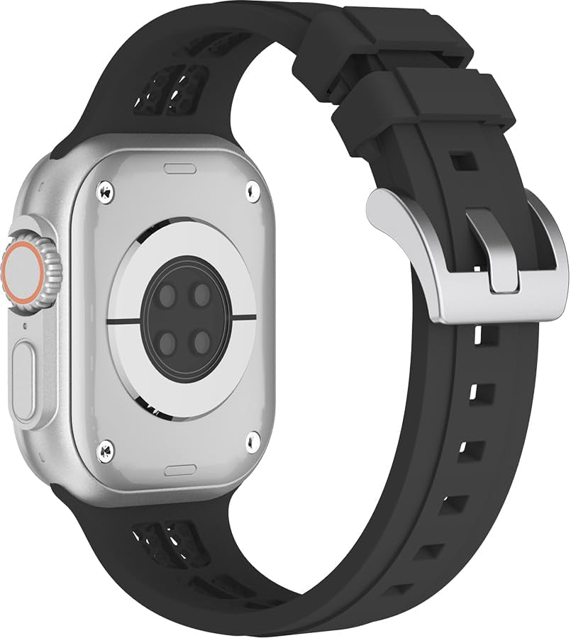 Sport Bands Compatible with Apple Watch Band 38Mm 40Mm 41Mm 42Mm 44Mm 45Mm 46Mm 49Mm Women Men,Soft Silicone Breathable Replacement Strap for Iwatch Ultra/Ultra 2 Series 10 9 8 7 6 5 4 3 2 1 SE