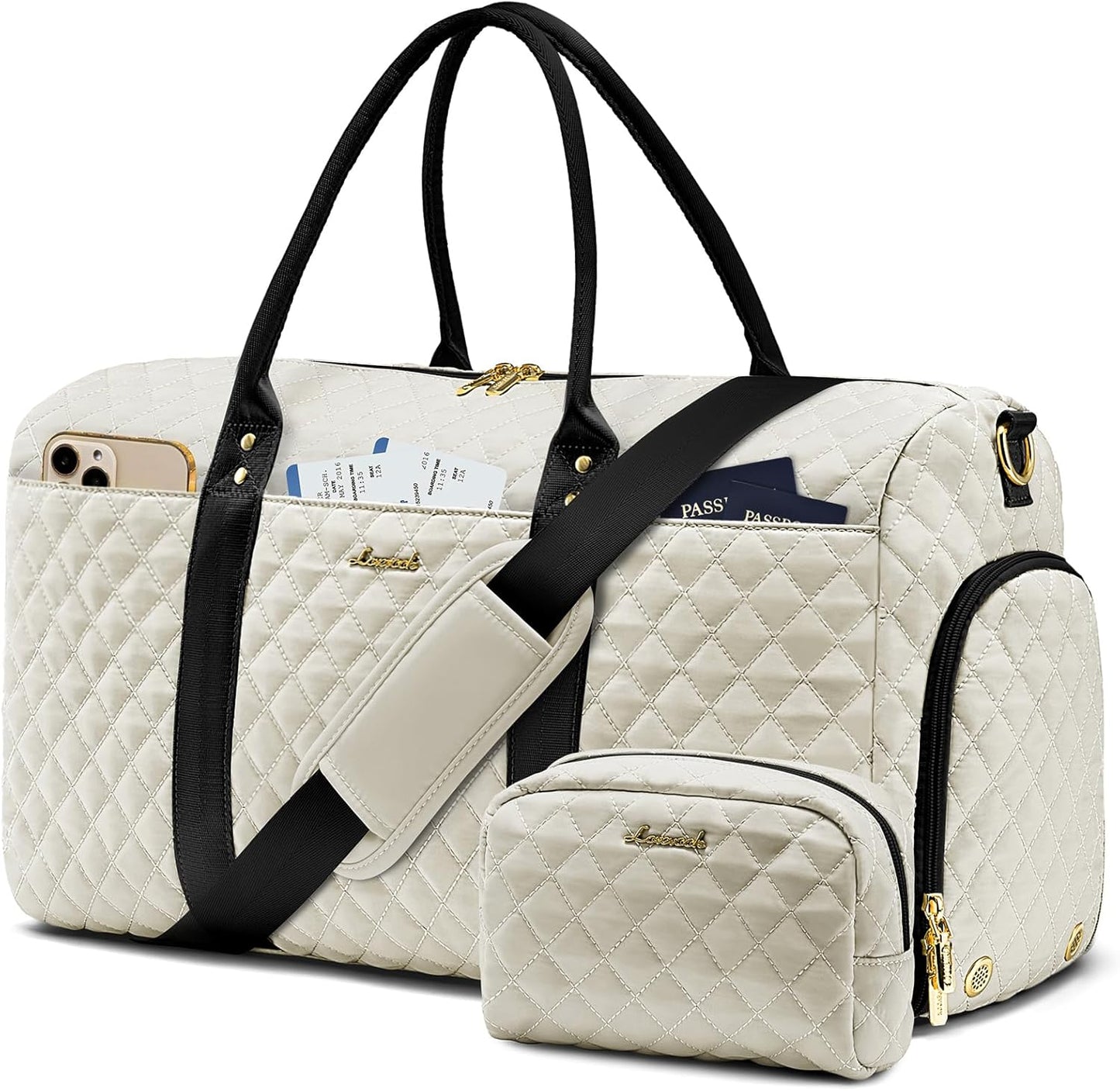 Travel Duffle Bag,Carry on Overnight Bag with Shoe Compartment,Weekender Bags for Women with Toiletry Bag,Gym Duffel Bag with Wet Pocket,Hospital Bags for Labor and Delivery