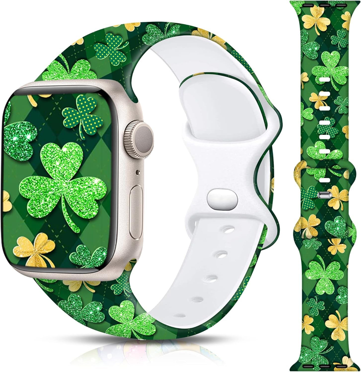 Easter Apple Watch Bands for Women Men 41Mm 42Mm 44Mm 45Mm 46Mm 49Mm 38Mm 40Mm,Soft Silicone Holiday Strap Easter Apple Watch Band for Apple Watch Series 10 9 SE 8 7 6 5 4 3 2 1 Ultra 2 1-Easter Rabbits & Eggs