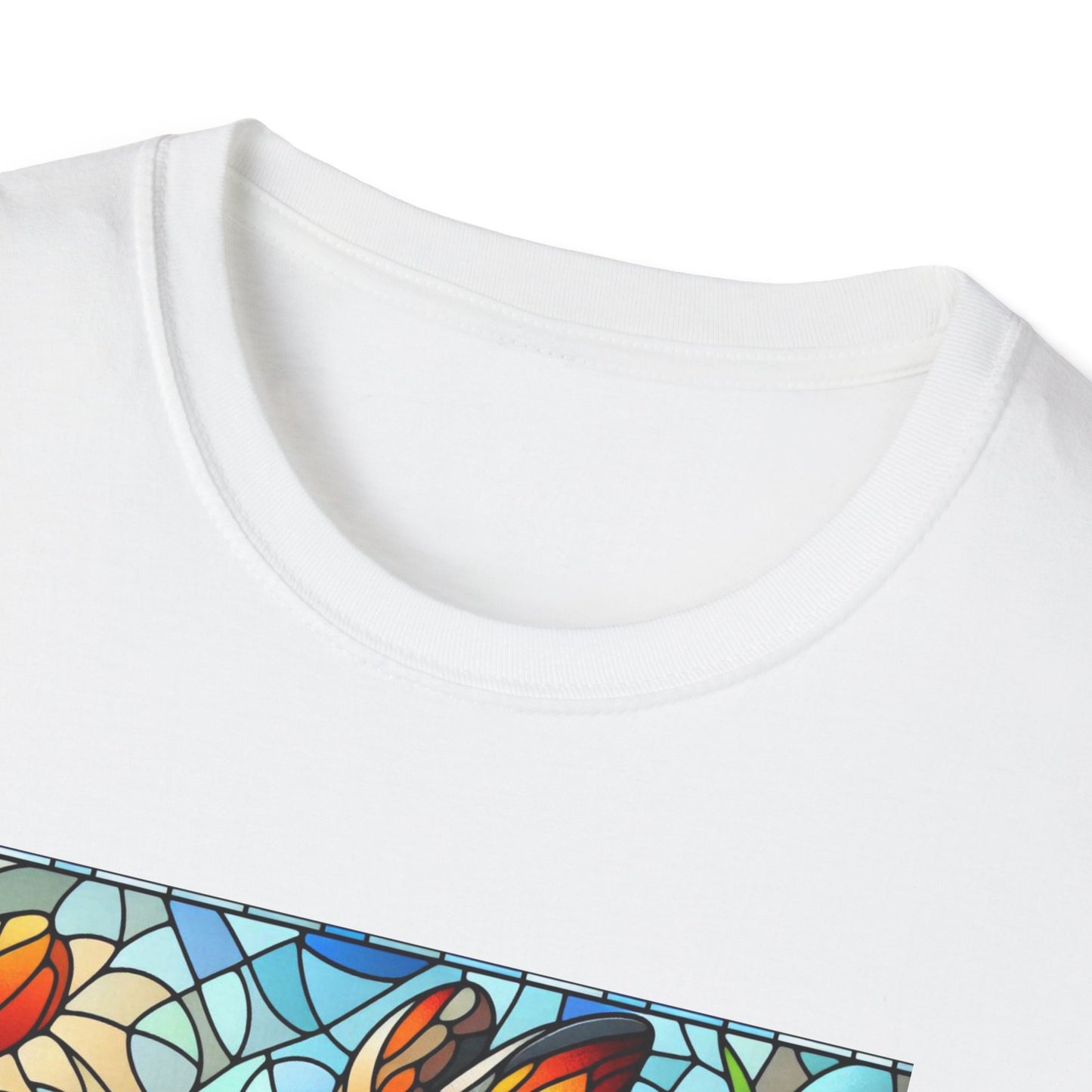 Dutch Rabbit Animal Stained Glass DesignUnisex Softstyle T-Shirt