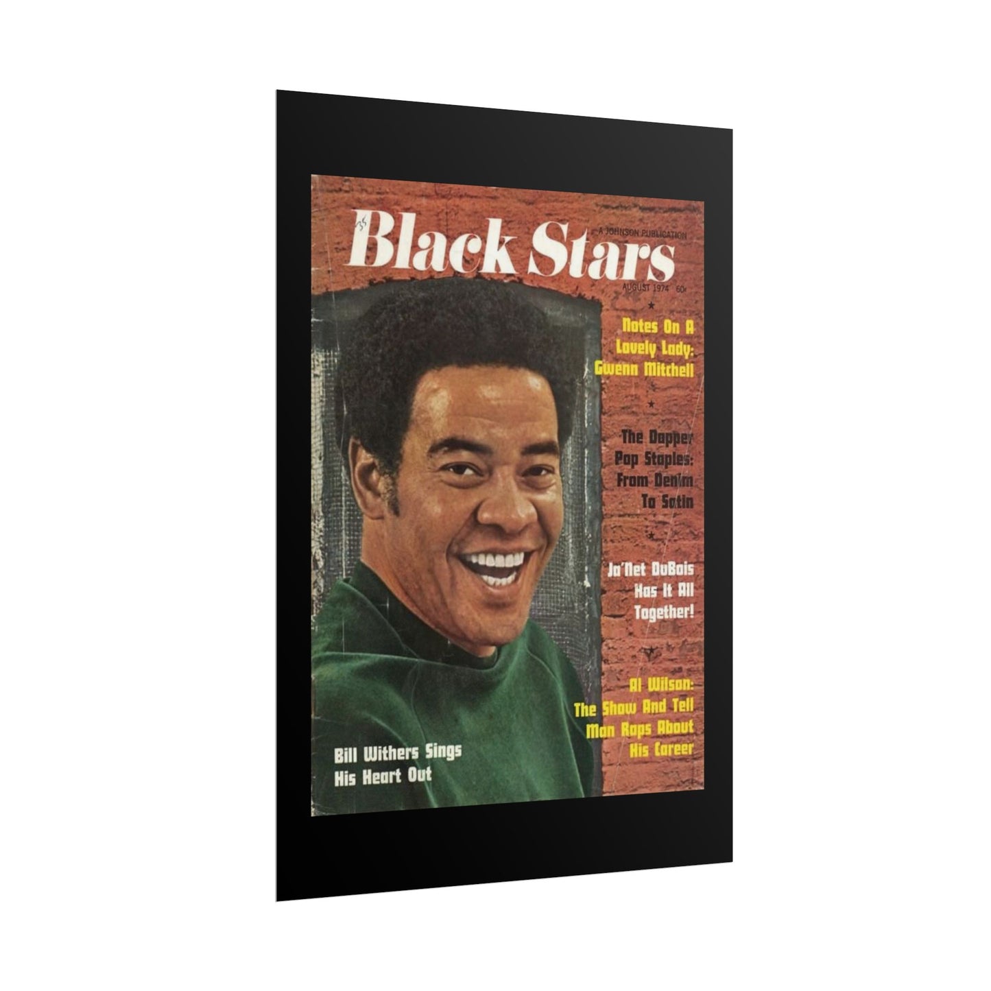 Vintage Music Rolled Posters - Bill Withers, August 1974 Design