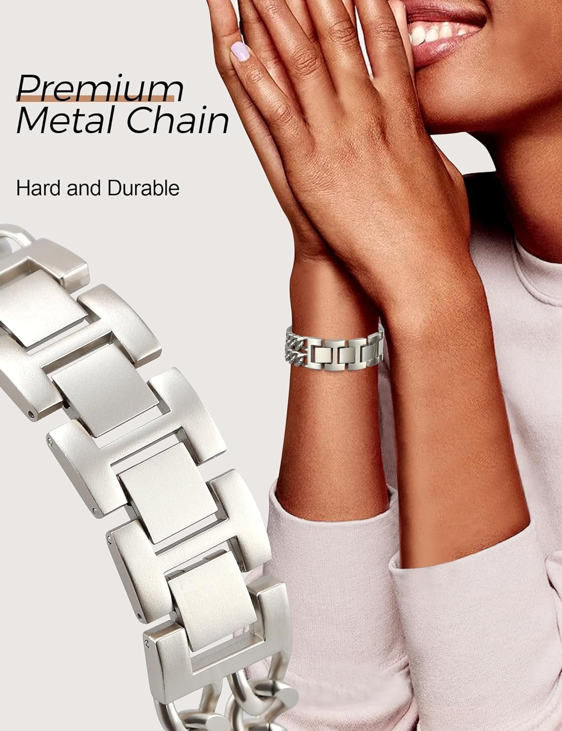 Starlight Watch Bands for Women Compatible with Apple Watch Band 38Mm 40Mm 41Mm Adjustable Metal Band Cowboy Steel Chain Bracelet for Iwatch Series 9/8/7/6/5/4/3/2/1/Se/Ultra (No Case)