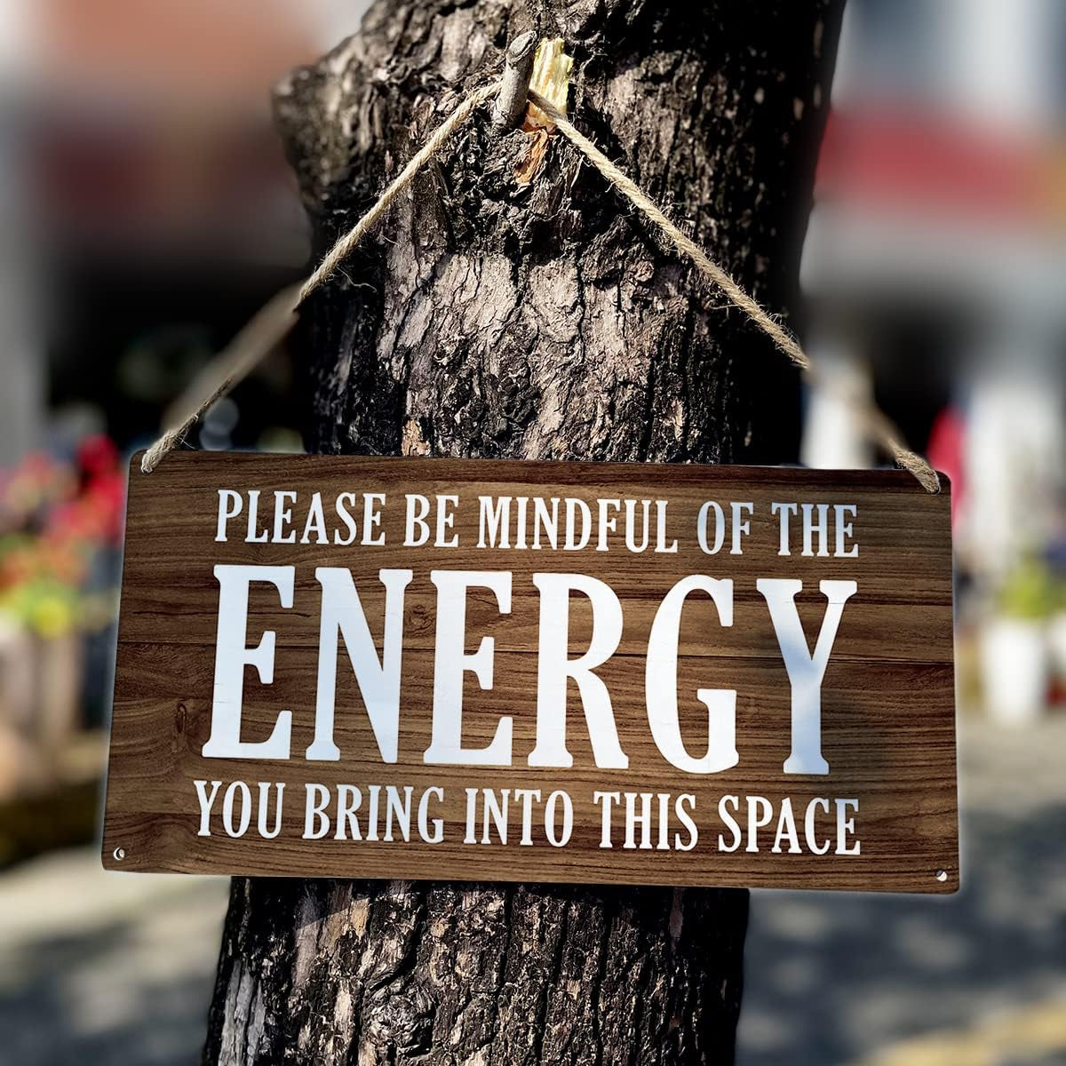 Country Style Wall Decor Be Mindful Quote Wooden Signs Rustic Hanging Wall Plaque Positive Energy Sign Home Decor Present