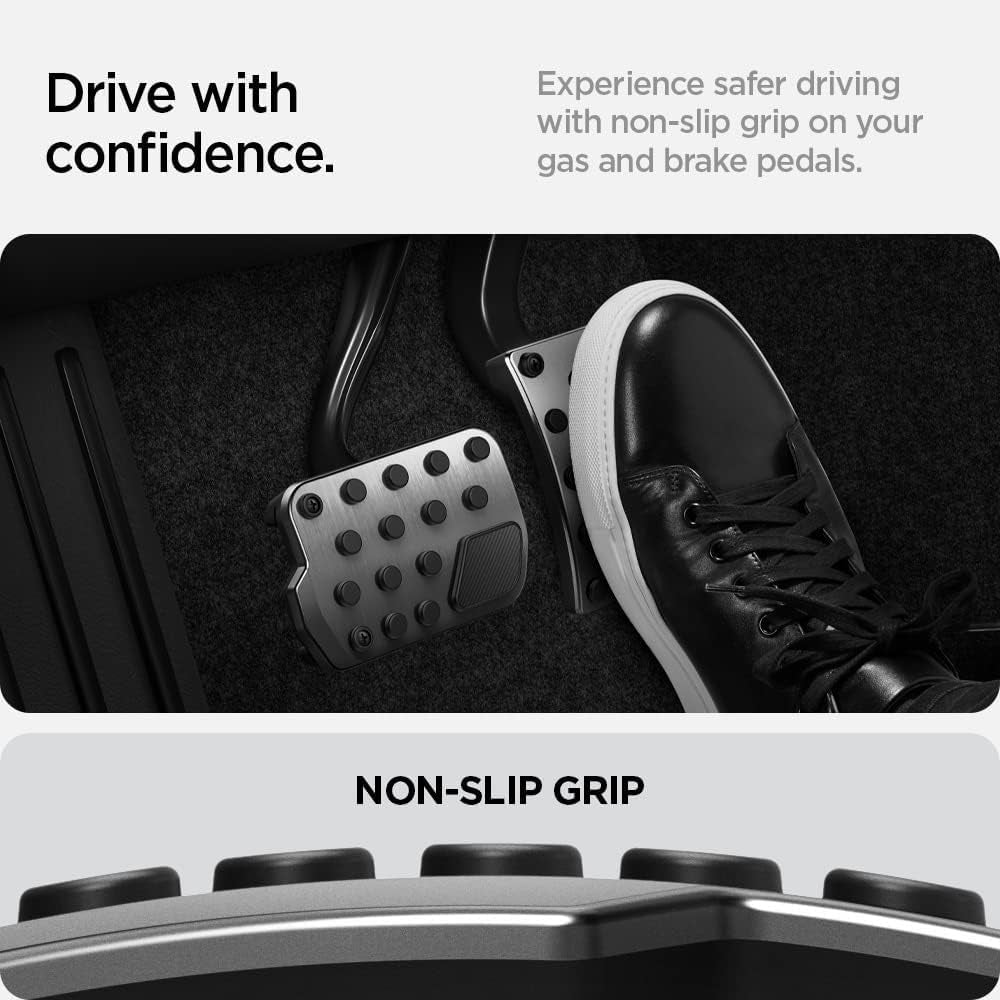 Stuttgart Type a (Concave Pedal) Designed for Tesla Model 3 & Y Non-Slip Performance Stainless Steel Foot Pedal with EZ Slide [Compatible with Model 3 2024 Refresh]