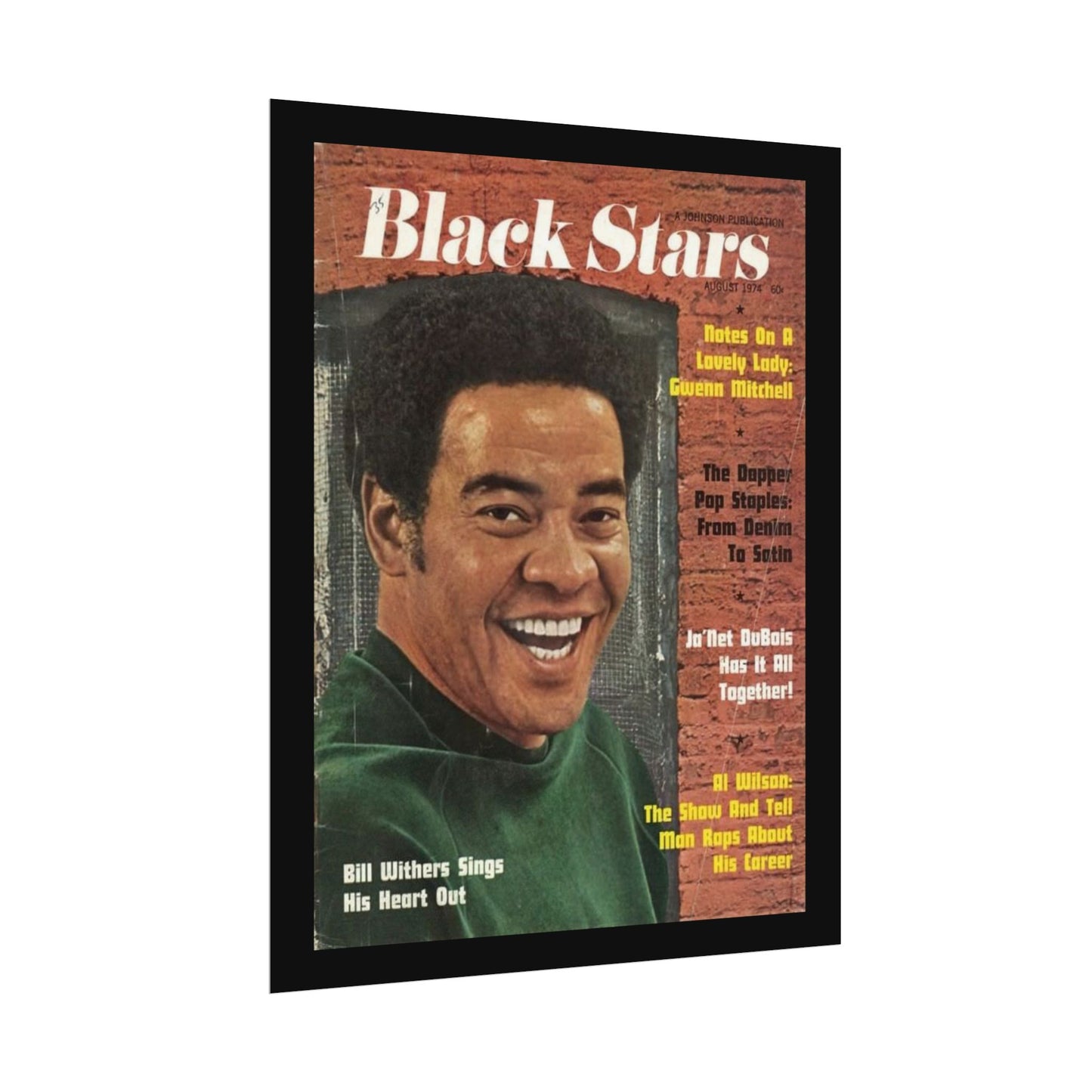 Vintage Music Rolled Posters - Bill Withers, August 1974 Design