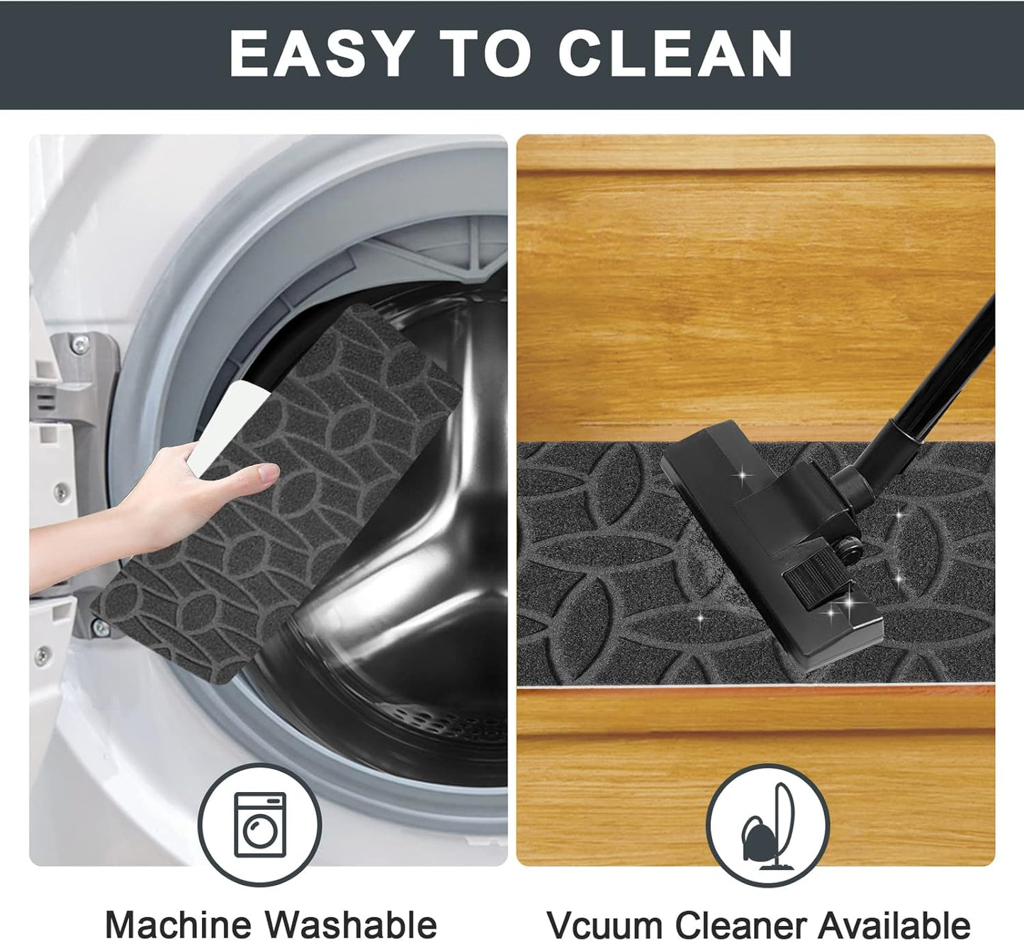 Stair Treads Non-Slip for Wooden Steps 8''X30 15Pcs in Pack Carpet Step Mats Indoor for Kids Elders Pets, Reusable Safety Staircase for Wooden Steps, Grey