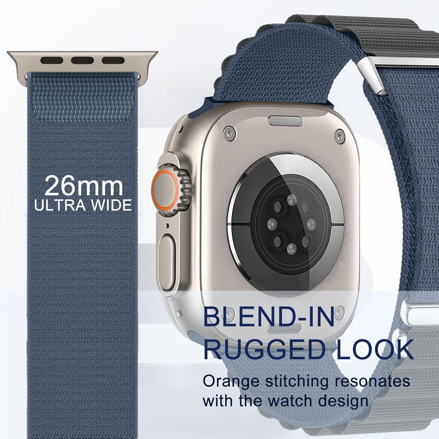 Alpine Loop Nylon Band - Compatible with Apple Watch Ultra 2/Ultra Band 49Mm 45Mm 44Mm 42Mm for Men Women, Adjustable with Metal C-Hook Strap for Iwatch Ultra 2, Iwatch Ultra Series SE 9/8/7/6/5/4/3