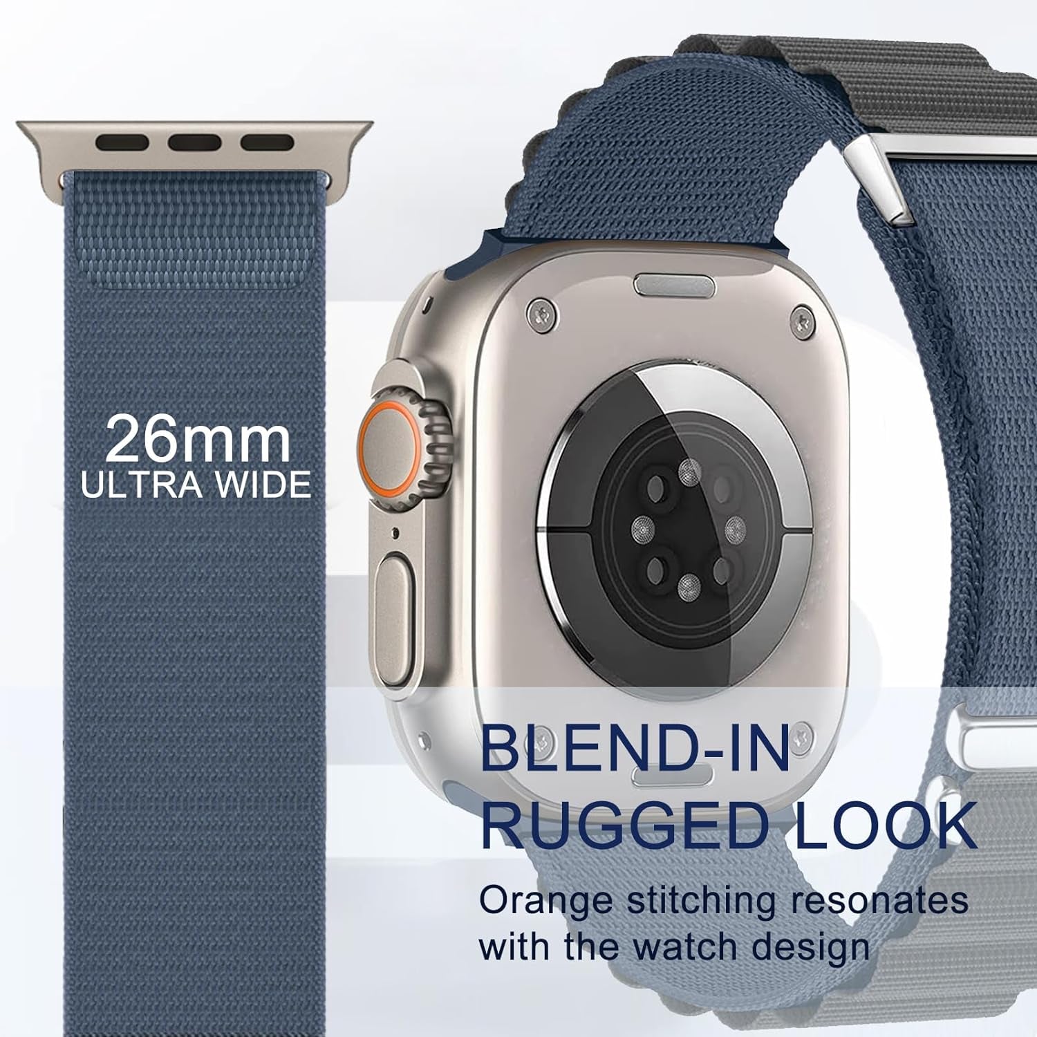 Alpine Loop Nylon Band - Compatible with Apple Watch Ultra 2/Ultra Band 49Mm 45Mm 44Mm 42Mm for Men Women, Adjustable with Metal C-Hook Strap for Iwatch Ultra 2, Iwatch Ultra Series SE 9/8/7/6/5/4/3