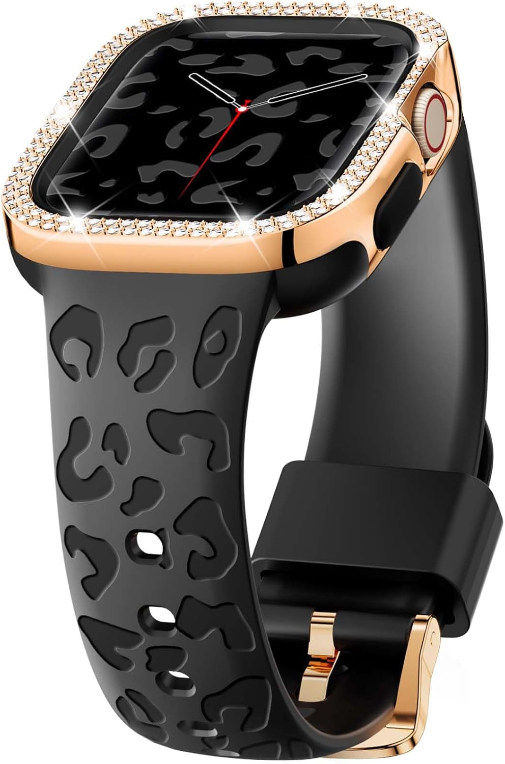Compatible for Apple Watch Bands 40Mm with Bumper, Bling Glitter Women Silicone Soft Comfortable Strap for Iwatch SE Ultra Series 10 9 8 7 6 5 4 3 2 1