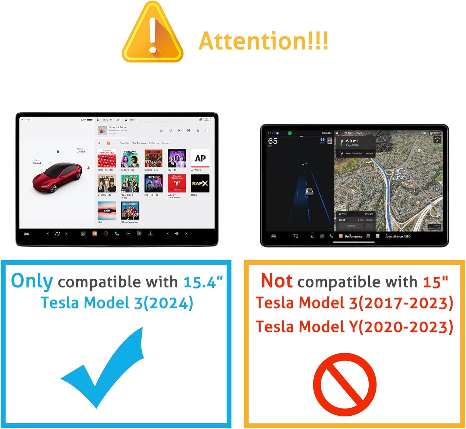 Tempered Glass Screen Protector for Tesla Model 3 2024 Highland Refresh Center Console Dashboard Touchscreen [15.4 Inch] with Auto Alignment Tool + Armrest Box Screen Protector [8 Inch]