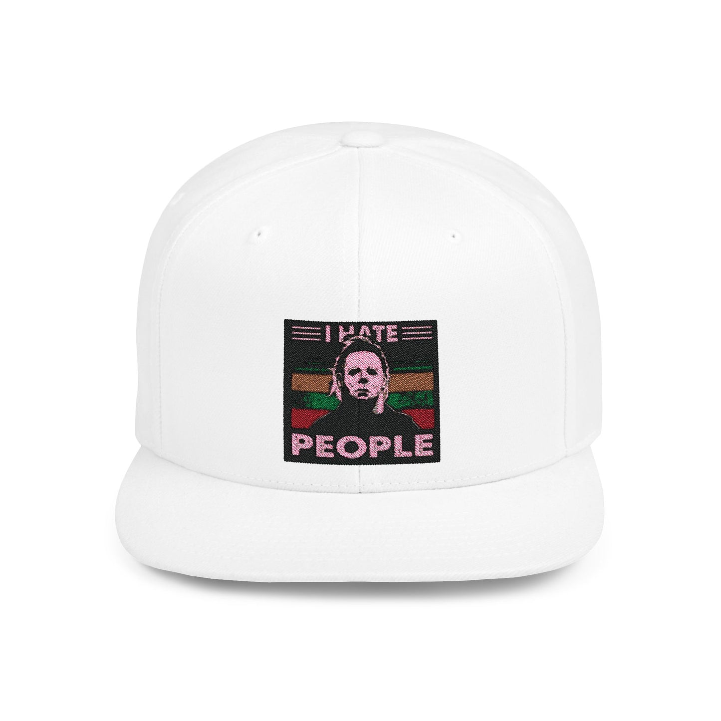 Michael Myers I Hate People Vintage Print Flat Bill Snapback