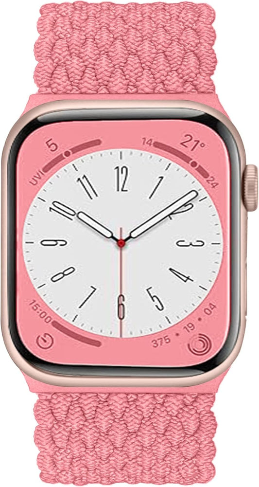 Braided Solo Loop Compatible with Apple Watch Bands 38Mm 40Mm 41Mm 42Mm 44Mm 45Mm 49Mm Women Men, Stretchy Elastic Nylon Sport Strap for Iwatch Bands Series 9/8/7/6/5/4/3/2/1/Se/Ultra