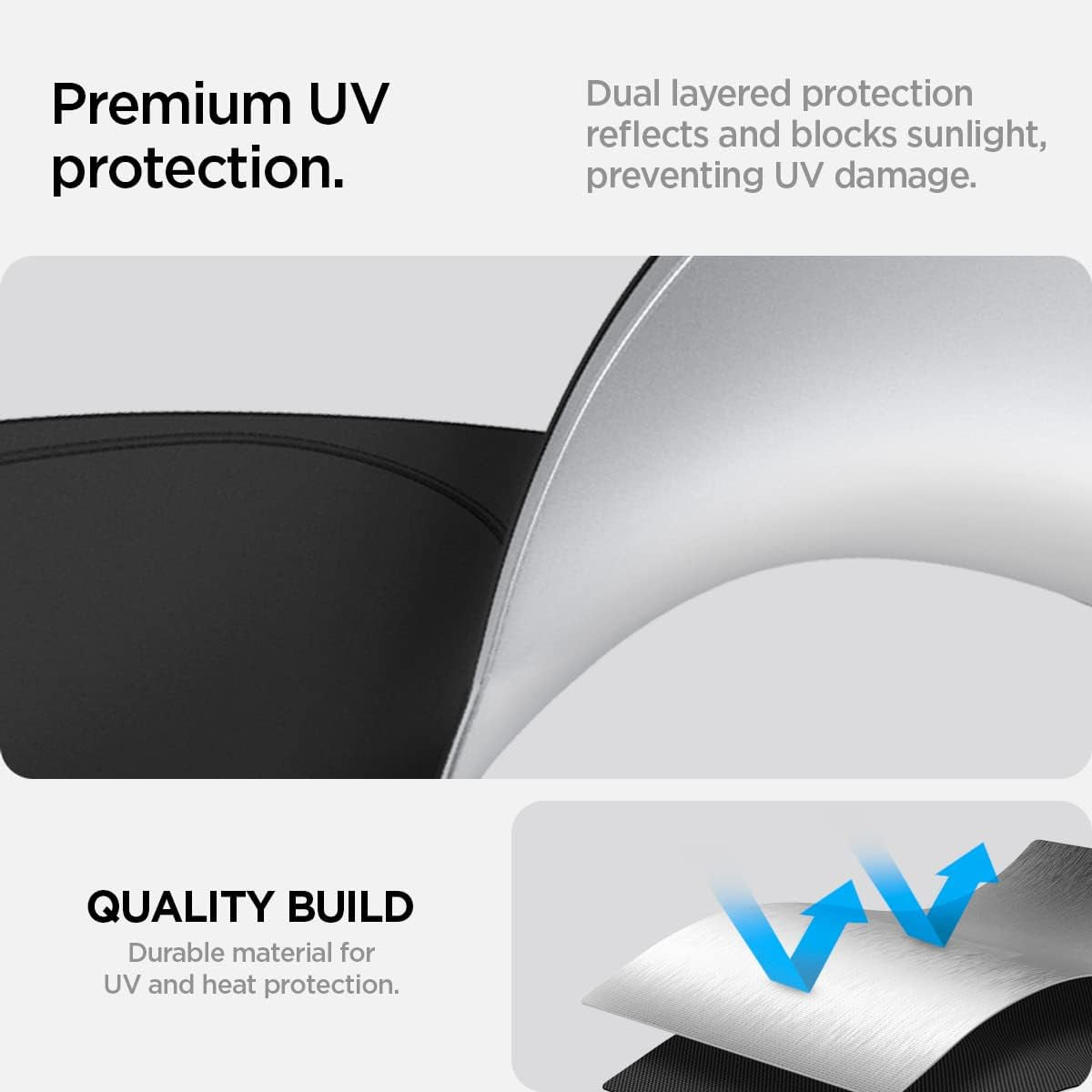 Triple-Coated Cryoshade Front Windshield Sunshade (Reinforced Velcro Strap) Designed for All Tesla Model 3 and Y 2024/2023 / 2022
