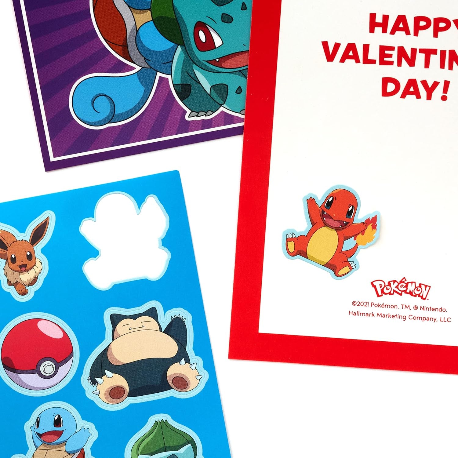 Pokémon Valentines Day Cards and Stickers for Kids School (24 Classroom Valentines with Envelopes)