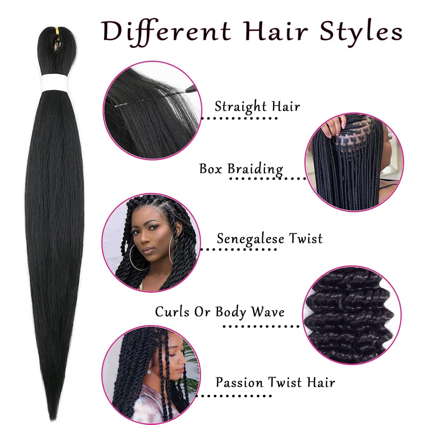 Ombre Braiding Hair Pre Stretched 26Inch 2 Packs Blonde Pre Stretched Braiding Hair Long Straight Kanekalon Braiding Hair Yaki Synthetic Hair for Braiding