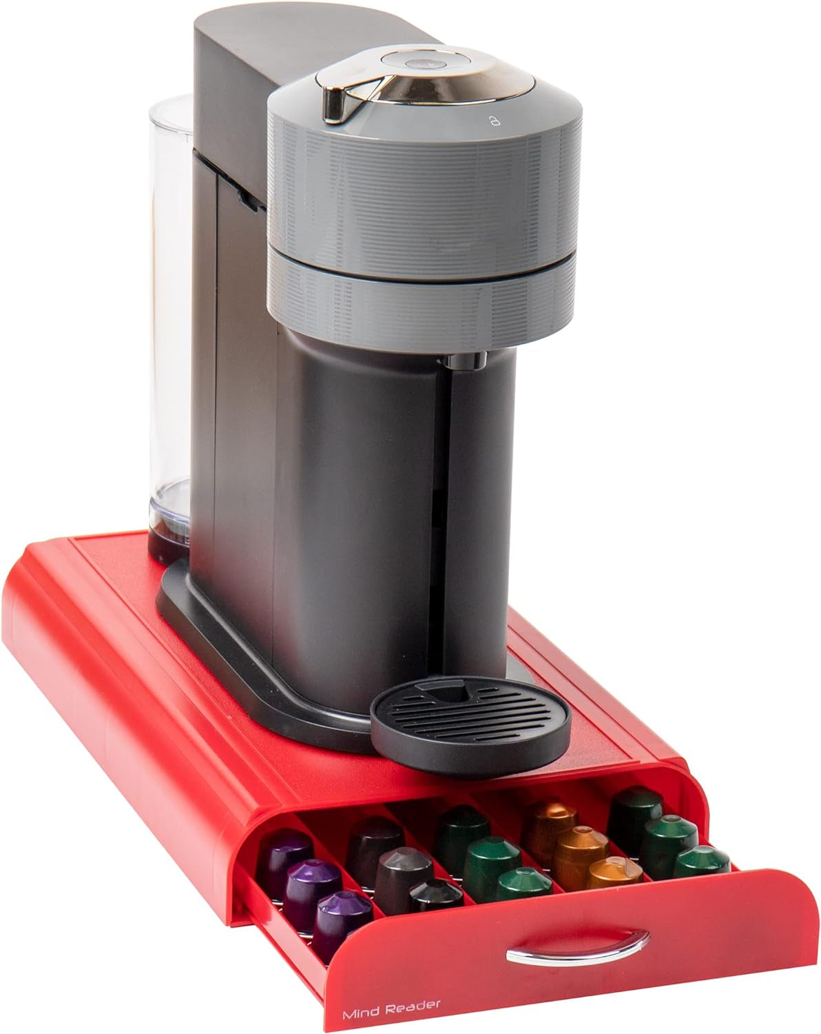 Nespresso Compatible Capsule Drawer, Countertop Organizer, Coffee Pod Holder, Storage, 9.25"L X 15"W X 2"H, Gray