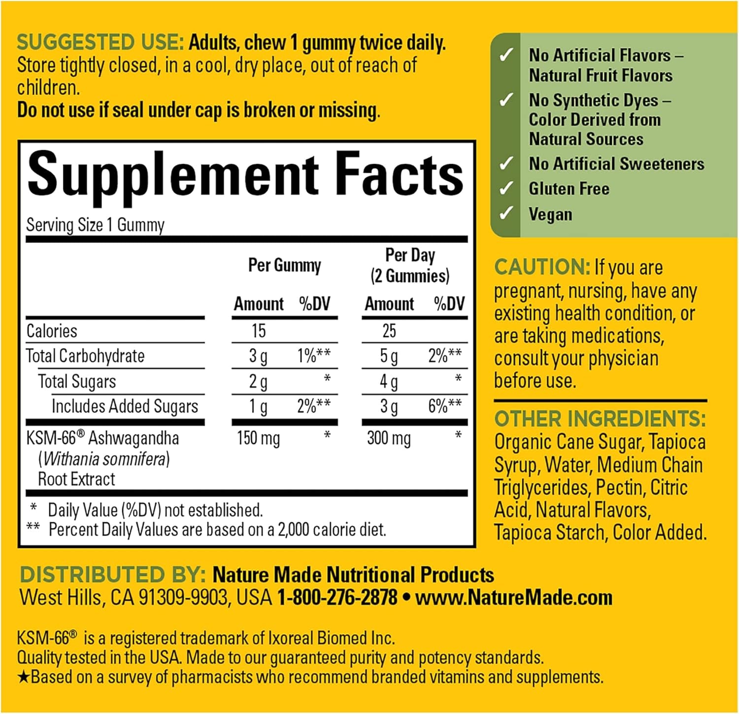 Ashwagandha Gummies, Vegan, KSM 66 Ashwagandha for Stress Support, 60 Count, 30 Day Supply TLBH