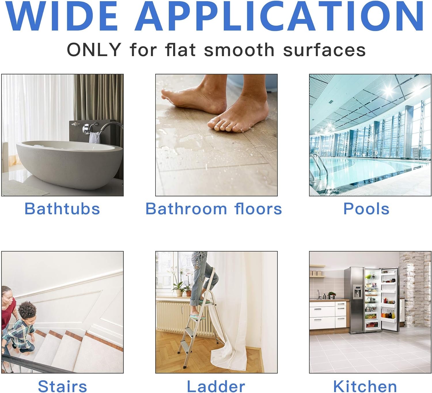 Bathtub Non Slip Stickers, 24 PCS anti Slip Adhesive Shower Treads with Scraper for Bath, Tub, Shower, Pool, Stairs, Ladders, Kitchen, 15’’