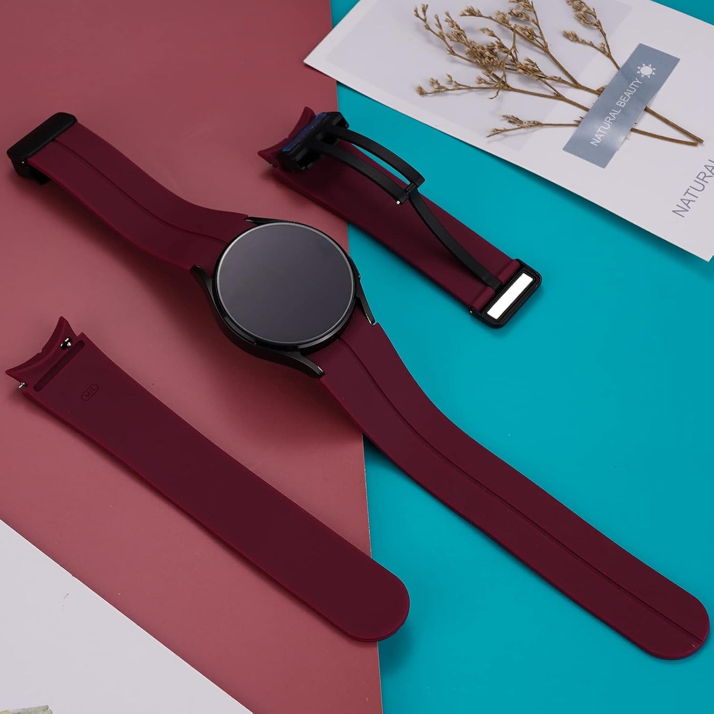 Band Compatible for Galaxy Watch 5 Pro Bands 45Mm/Galaxy Watch 6 Classic 47Mm Band, No Gap Silicone Sport Band for Samsung Galaxy Watch 7 6 5 4 Bands 44Mm 40Mm for Men Women