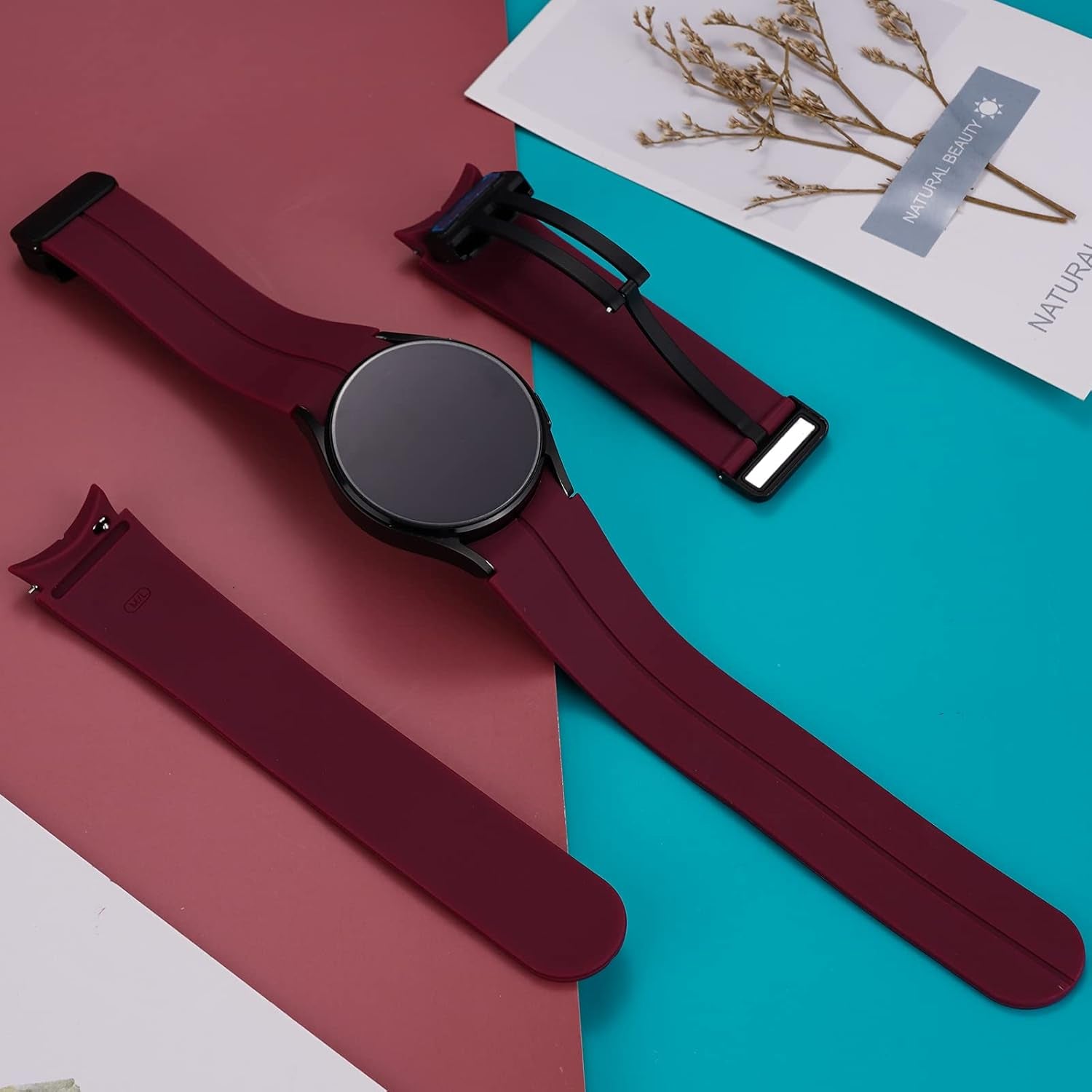 Band Compatible for Galaxy Watch 5 Pro Bands 45Mm/Galaxy Watch 6 Classic 47Mm Band, No Gap Silicone Sport Band for Samsung Galaxy Watch 7 6 5 4 Bands 44Mm 40Mm for Men Women
