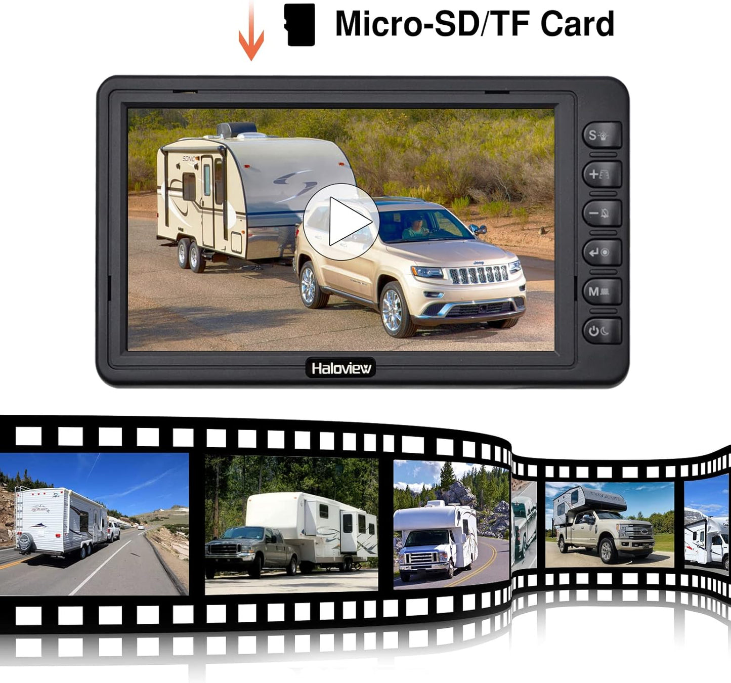 S7P AI System 720P HD RV Backup Camera Wireless Observation Camera System Built-In DVR Rearview and 7" Monitor System Adapter for Furrion Pre-Wired Rv,Truck,Trailer,Truck,Camper,Van,Pickup TRUCK DRIVER