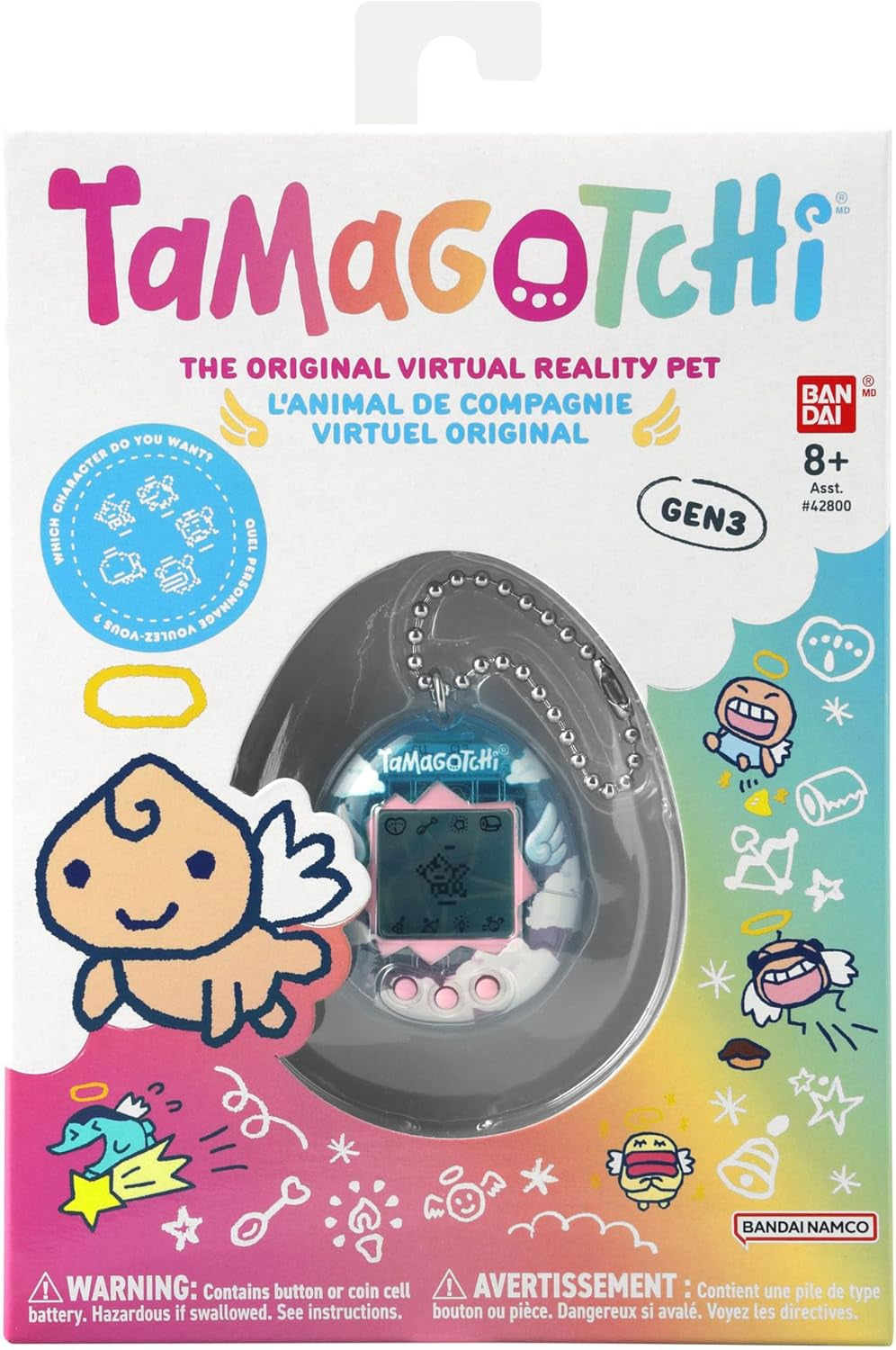 Bandai Angel Digital Pet Dreamy Angel Shell | Raise Your Angel Cyber Pet with This 5Cm Electronic Toy Digital Pets Make Great Retro Gifts for Kids and Adults Age 8+ BanUK
