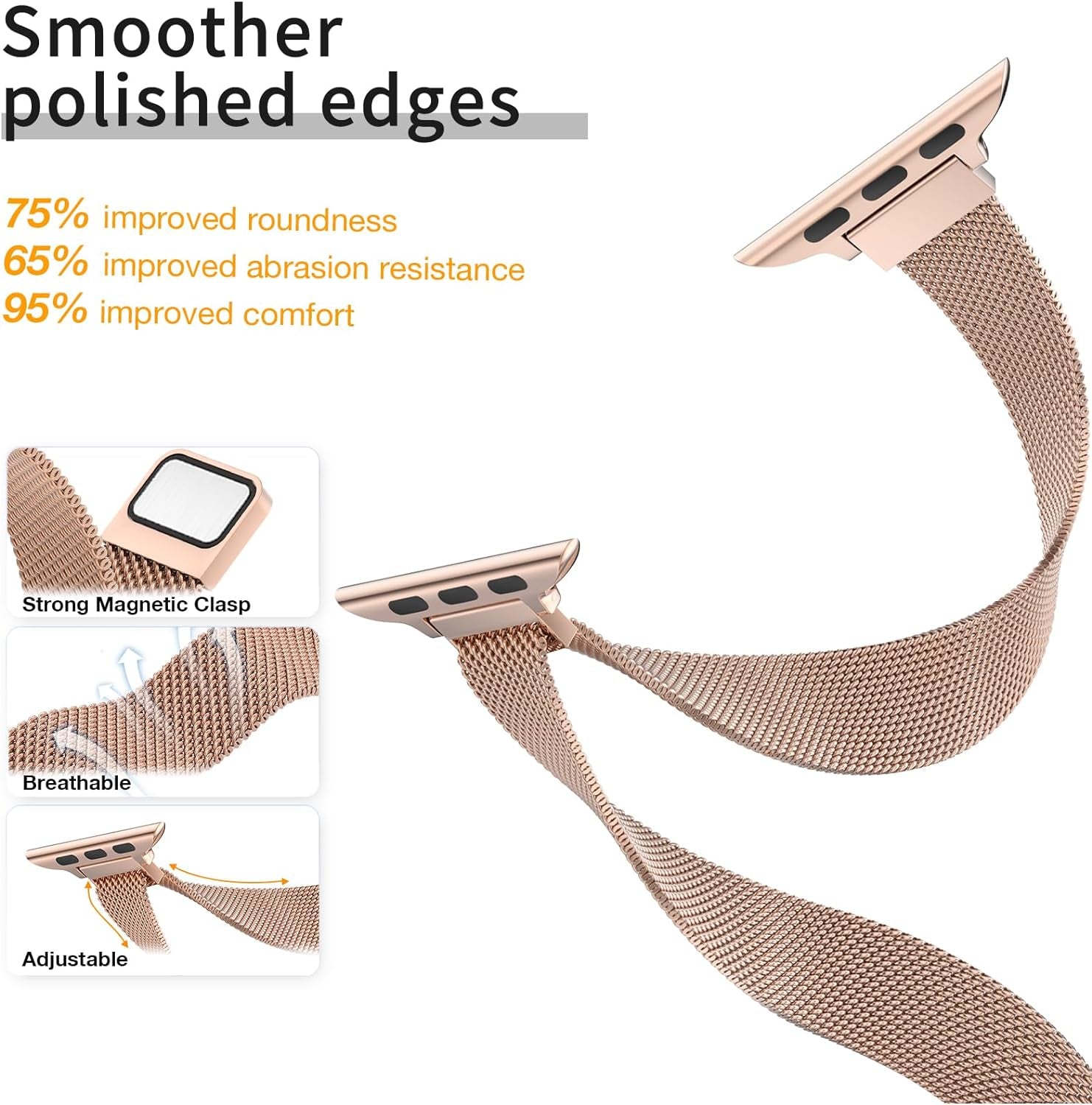 Slim Milanese Loop Compatible with Apple Watch Band for Women 40Mm 41Mm 38Mm 44Mm 45Mm 49Mm 42Mm, Stainless Steel Magnetic Mesh Strap Work on Iwatch Bands Series 9 8 7 6 5 4 3 2 1 Ultra SE