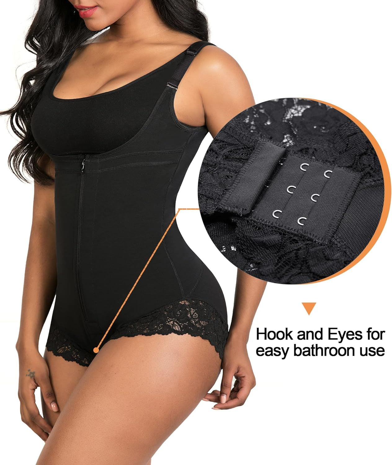 Shapewear for Women Tummy Control Fajas Colombianas Body Shaper Zipper Open Bust Bodysuit