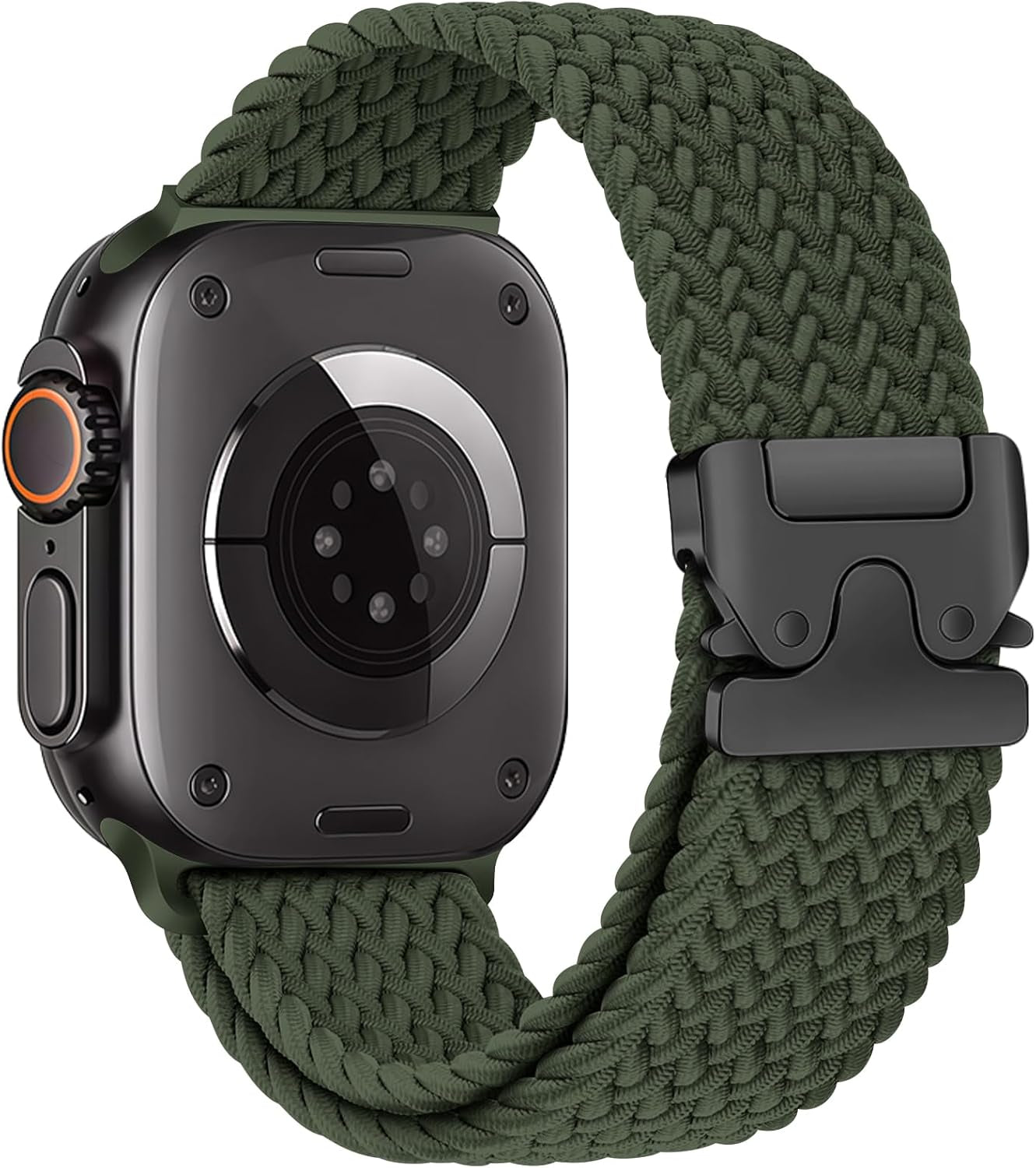 Braided Solo Loop for Apple Watch Ultra/2 Bands 49Mm 46Mm 45Mm 44Mm 42Mm Men/Women,Parachute Buckle Stretchy Elastic Nylon Sport Strap Wristband for Iwatch Bands Series 10 9 8 7 6 5 4 3 SE/2