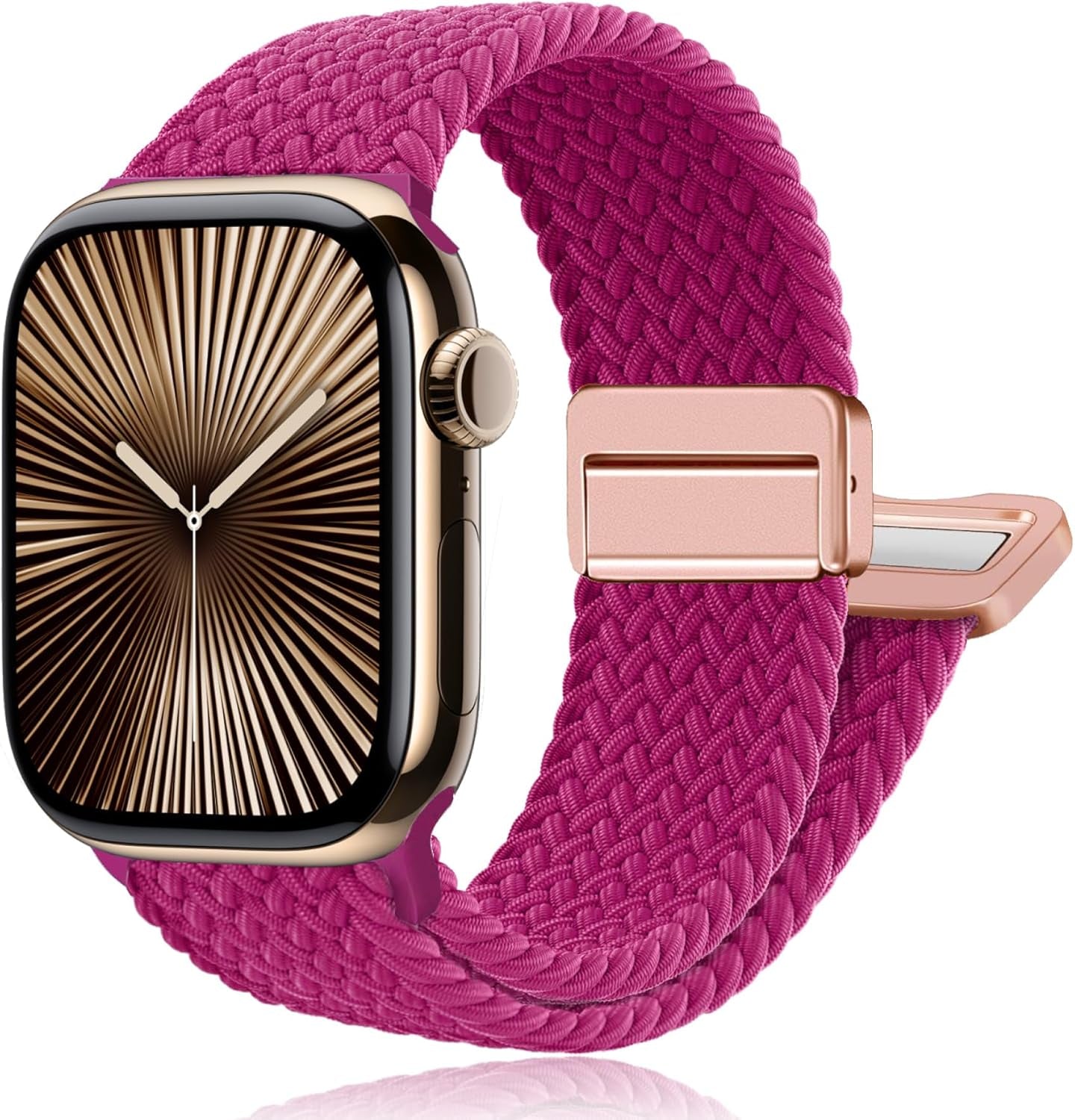 Magnetic Braided Stretchy Loop - Compatible with Apple Watch Band 42Mm 46Mm 40Mm 41Mm 44Mm 45Mm 38Mm Ultra/2 49Mm Women Men,Elastic Woven Fabric Nylon Strap for Iwatch Ultra Series 10 9 8 7 6 5 4 3 SE