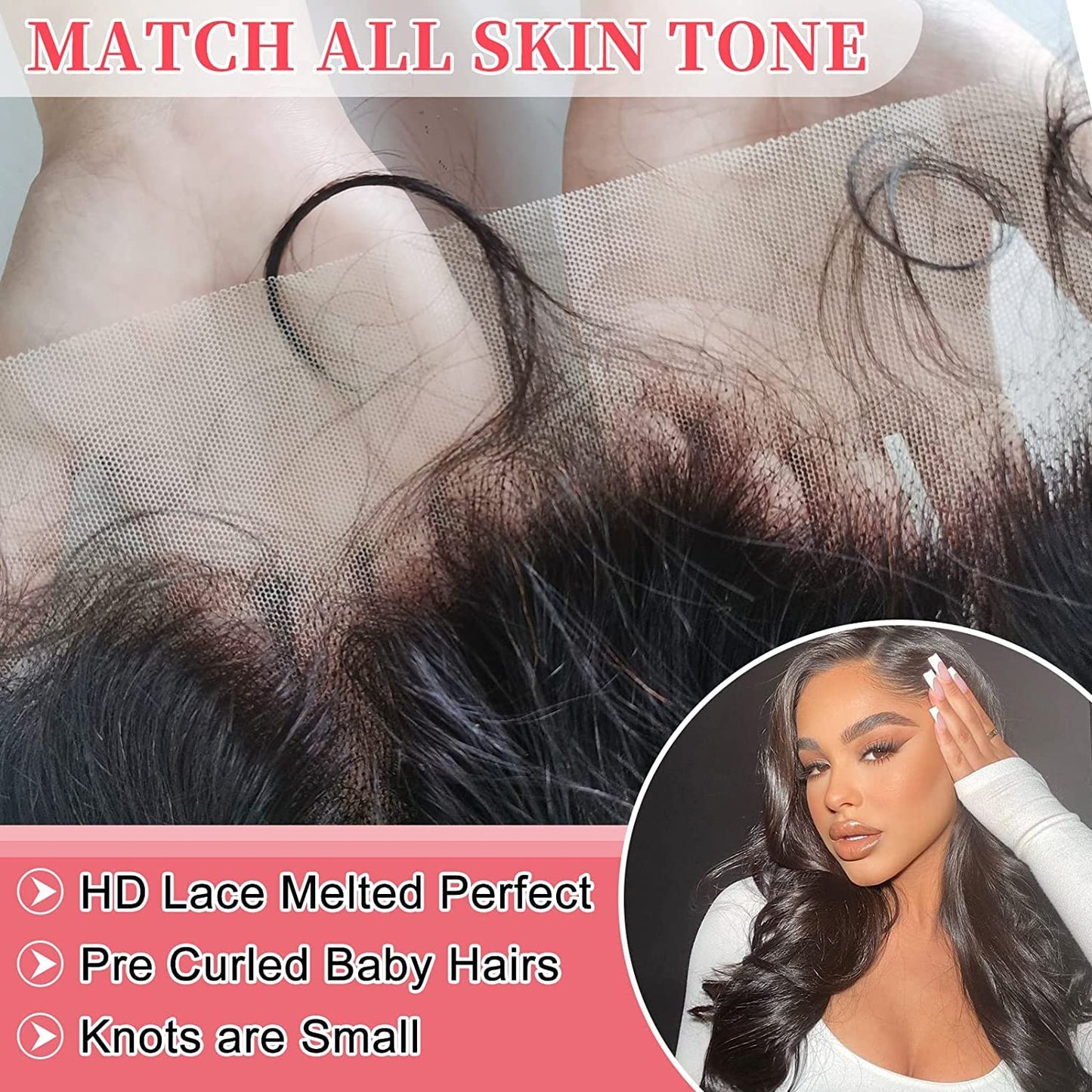 12A Free Part Ear to 13 X 4 Lace Frontal Closure Body Wave Transparent Frontals with Bangs Baby Hair Knots Can Be Bleached 100% Virgin Remy Human Natural Color (12, 13X4 Frontal)