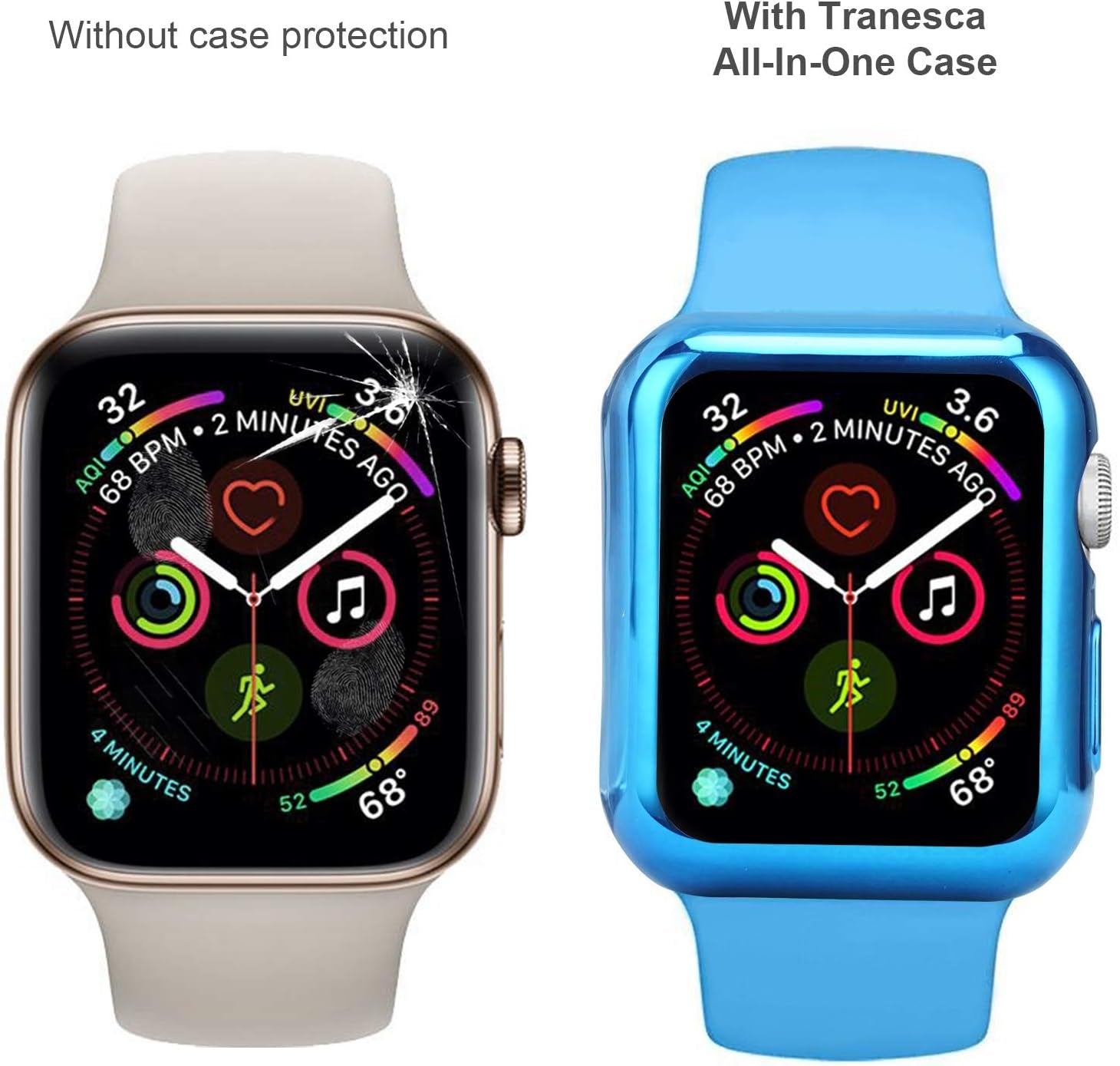 8 Pack 42Mm Case Compatible with Apple Watch Series 3 and Series 2 Screen Protector Overall Protective Ultra-Thin TPU HD Clear Cover - (Clear+Black+Gold+Rose Gold+Red+Blue+Green+Silver)