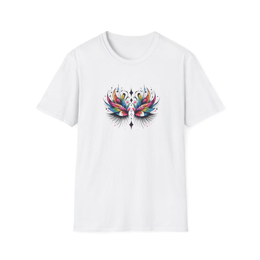Colorful Boho LASHES Peacock Unisex Softstyle T-Shirt