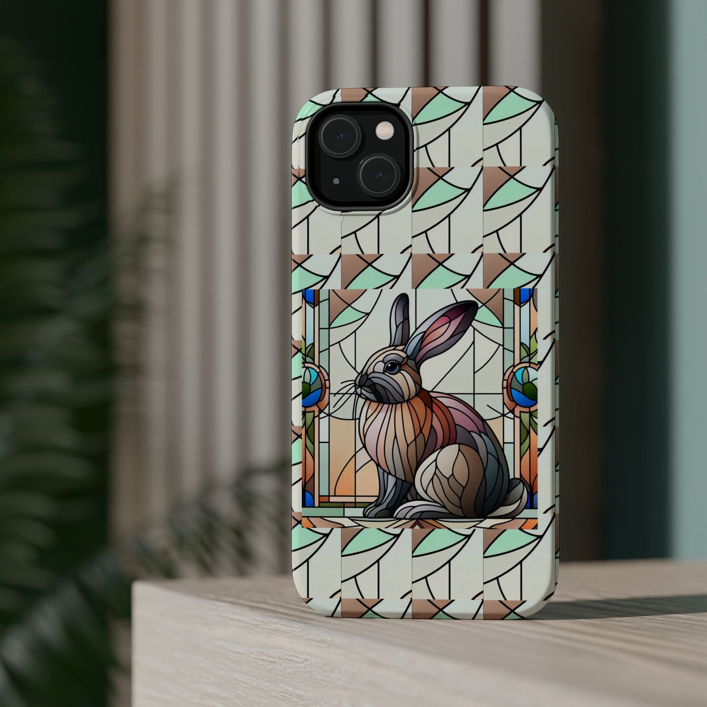 Flemish Giant Rabbit Animal Stained Glass Design Magnetic Tough Cases