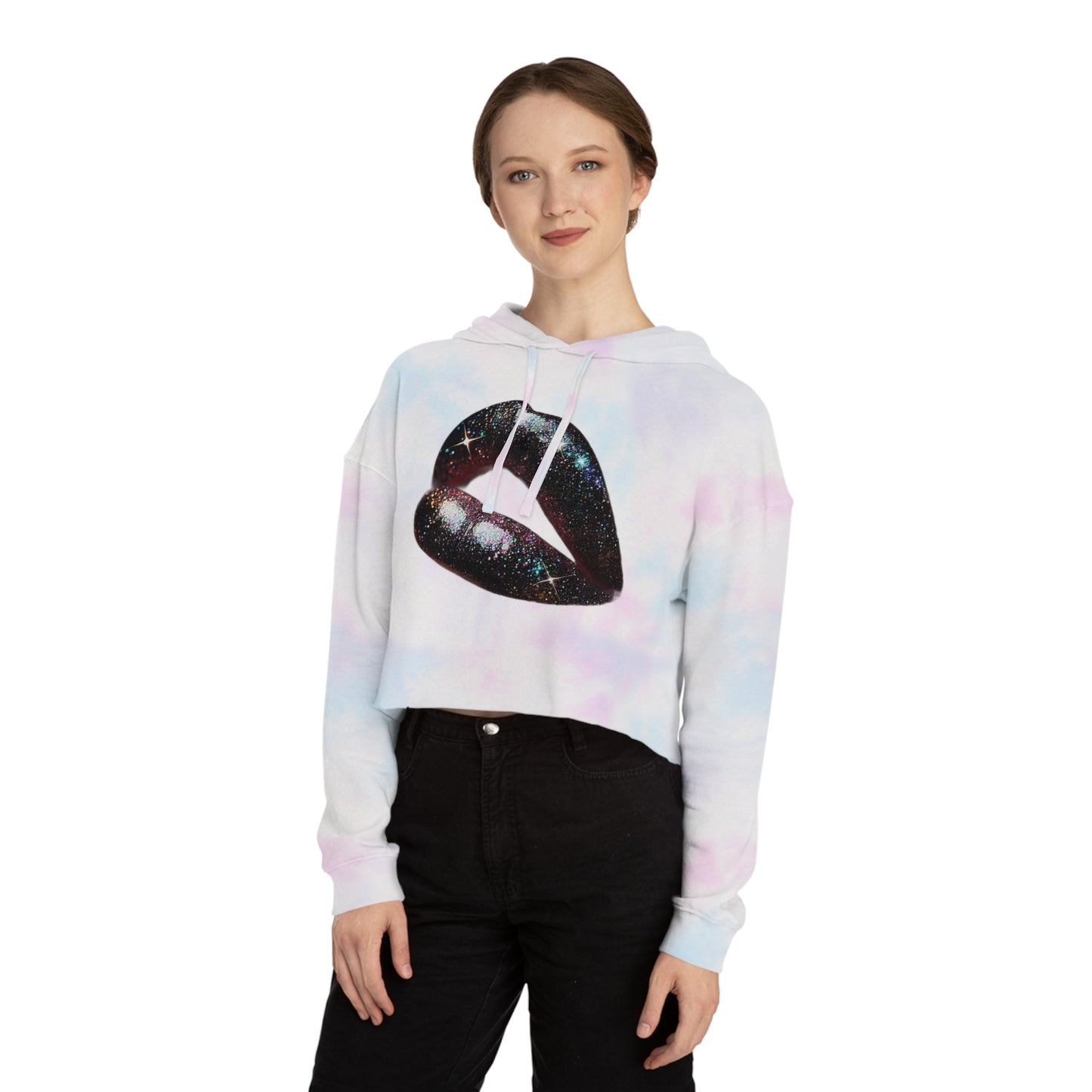 GALAXY LIP GLOSS Women’s Cropped Hooded Sweatshirt