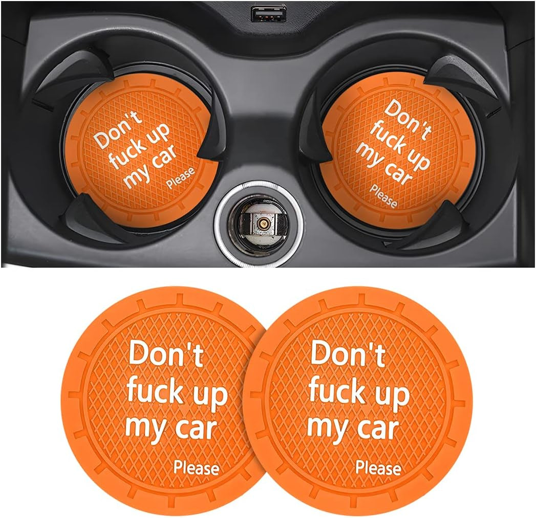 2 Pack Car Cup Holder Coasters, 2.75 Inch Non-Slip PVC Insert Cup Coaster, Anti-Scratch Auto Cup Mats for Women Men, Vehicle Interior Accessories Universal for Car, SUV, Truck (D Blue/2Pcs) TRUCK DRIVER
