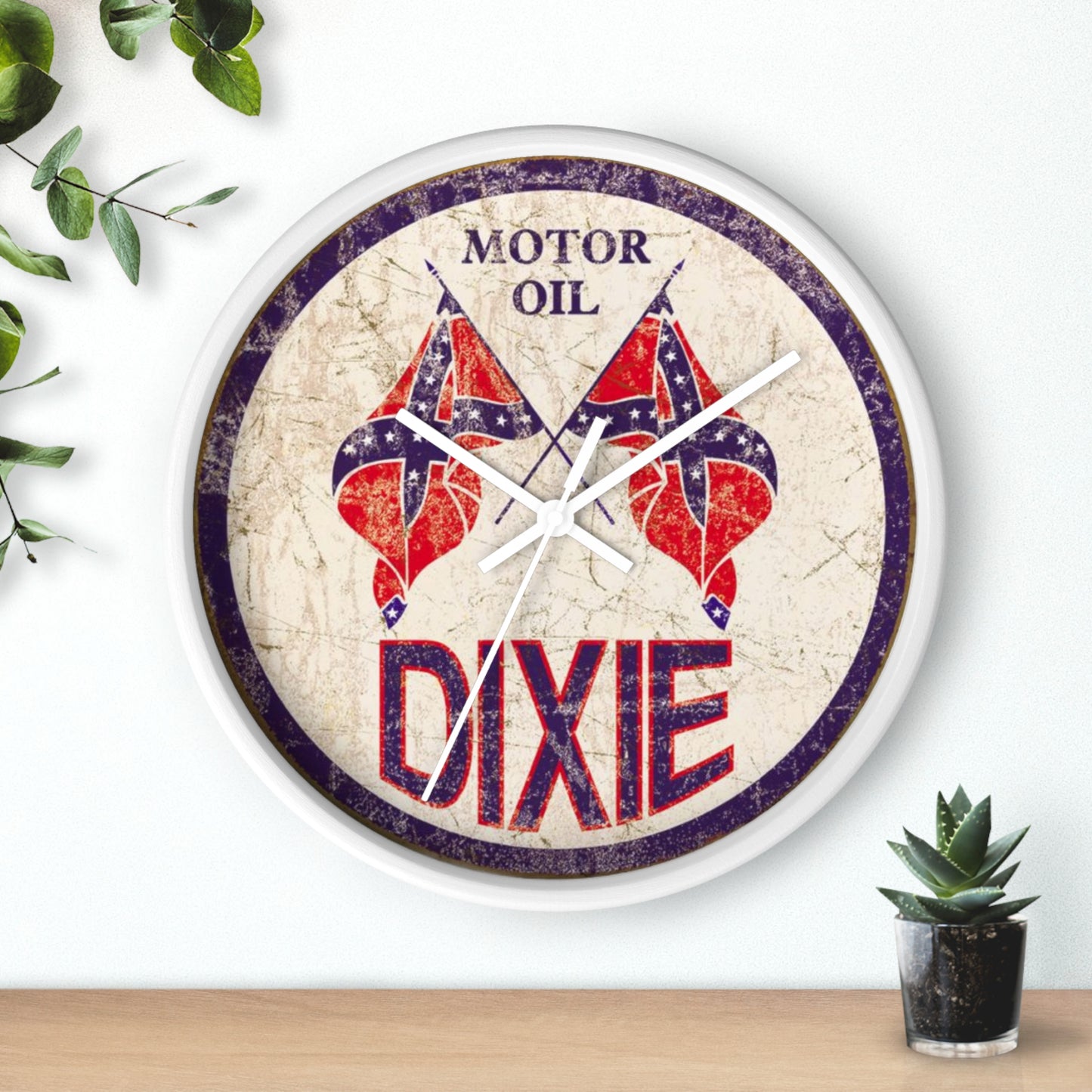Retro Wall Clock - Dixie Motor Oil Design